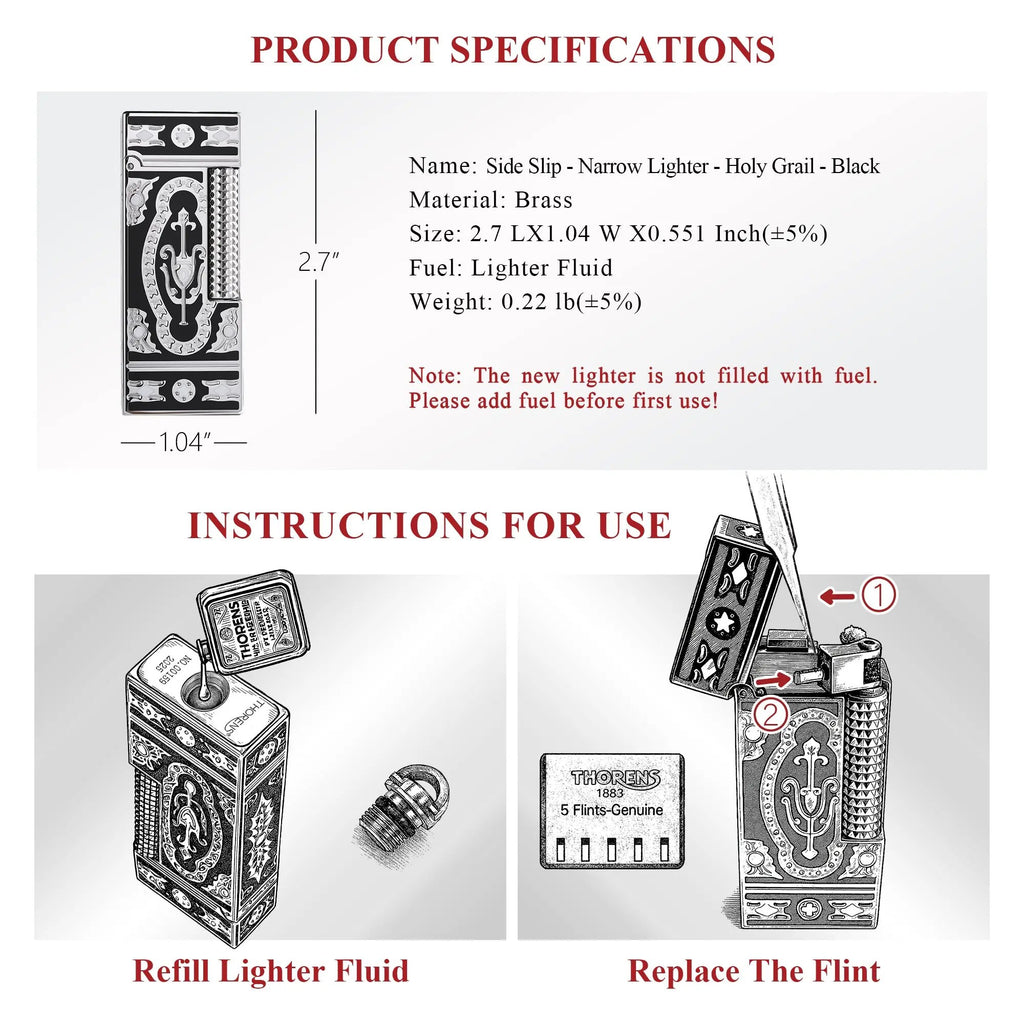 Side Slip - Narrow Lighter - Holy Grail - Black THORENS