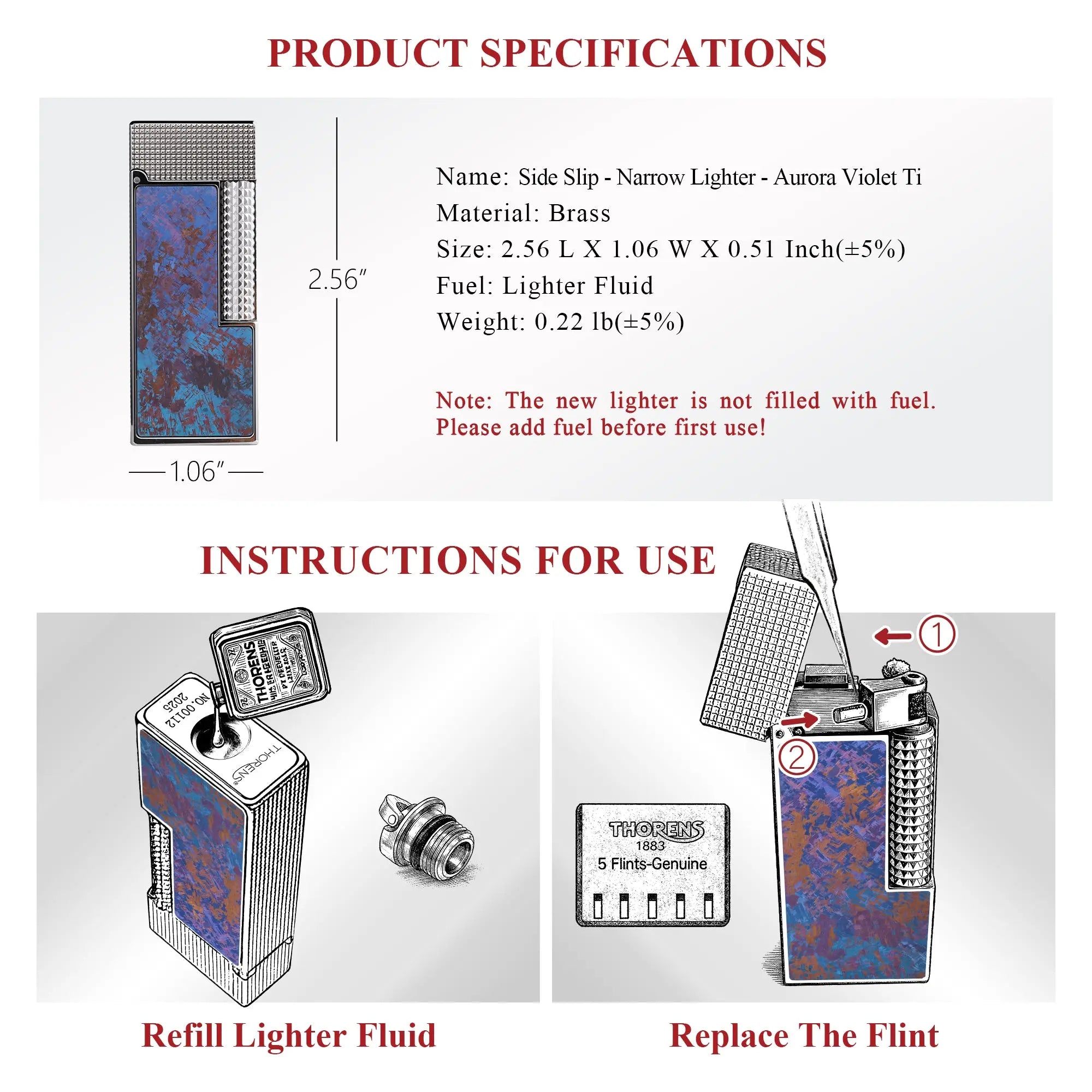 Side Slip - Narrow Lighter - Aurora Violet Ti THORENS