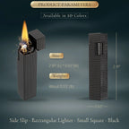 Side Slip - Rectangular Lighter - Small Square - Black THORENS