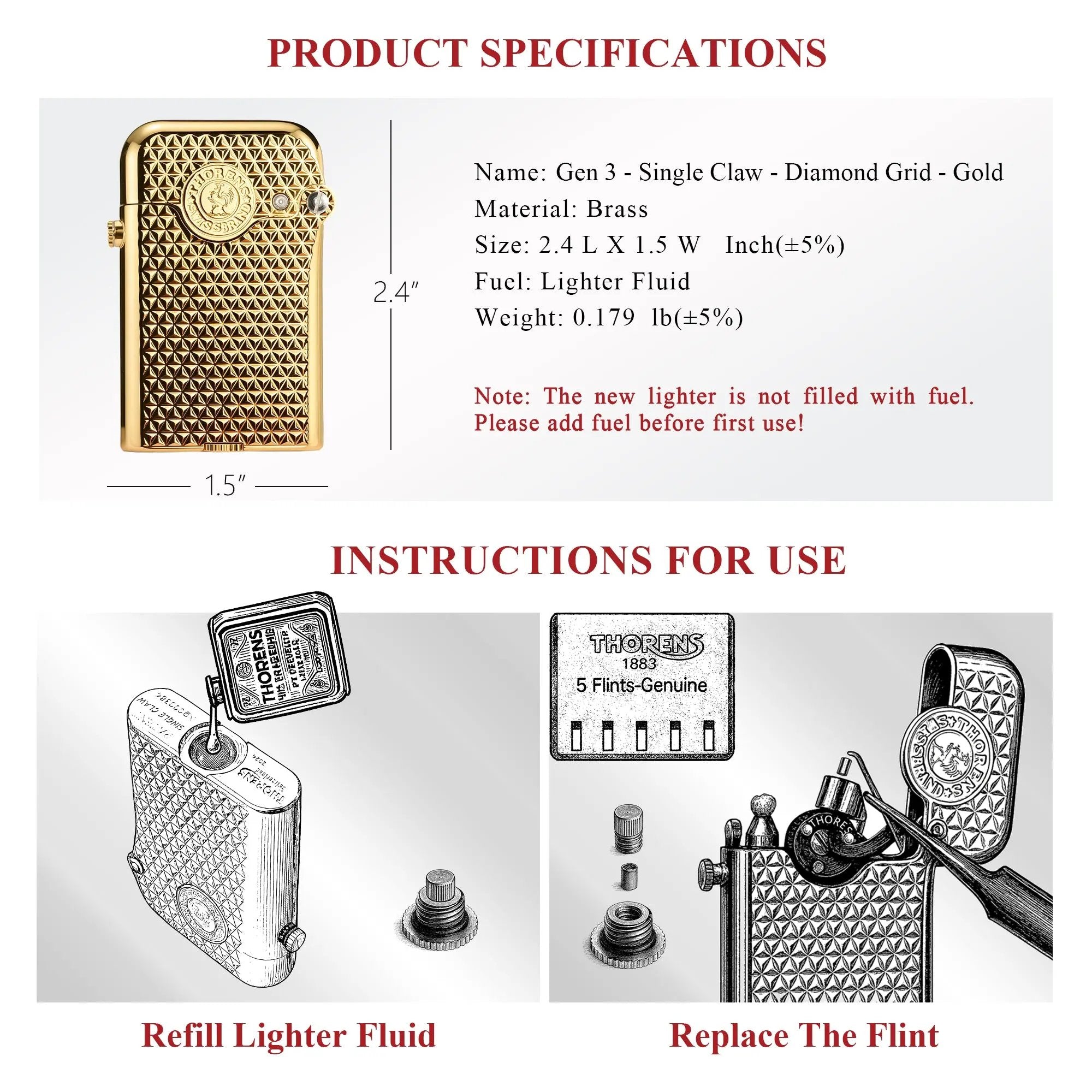 （NEW）Gen 3 - Single Claw - Diamond Grid - Gold THORENS