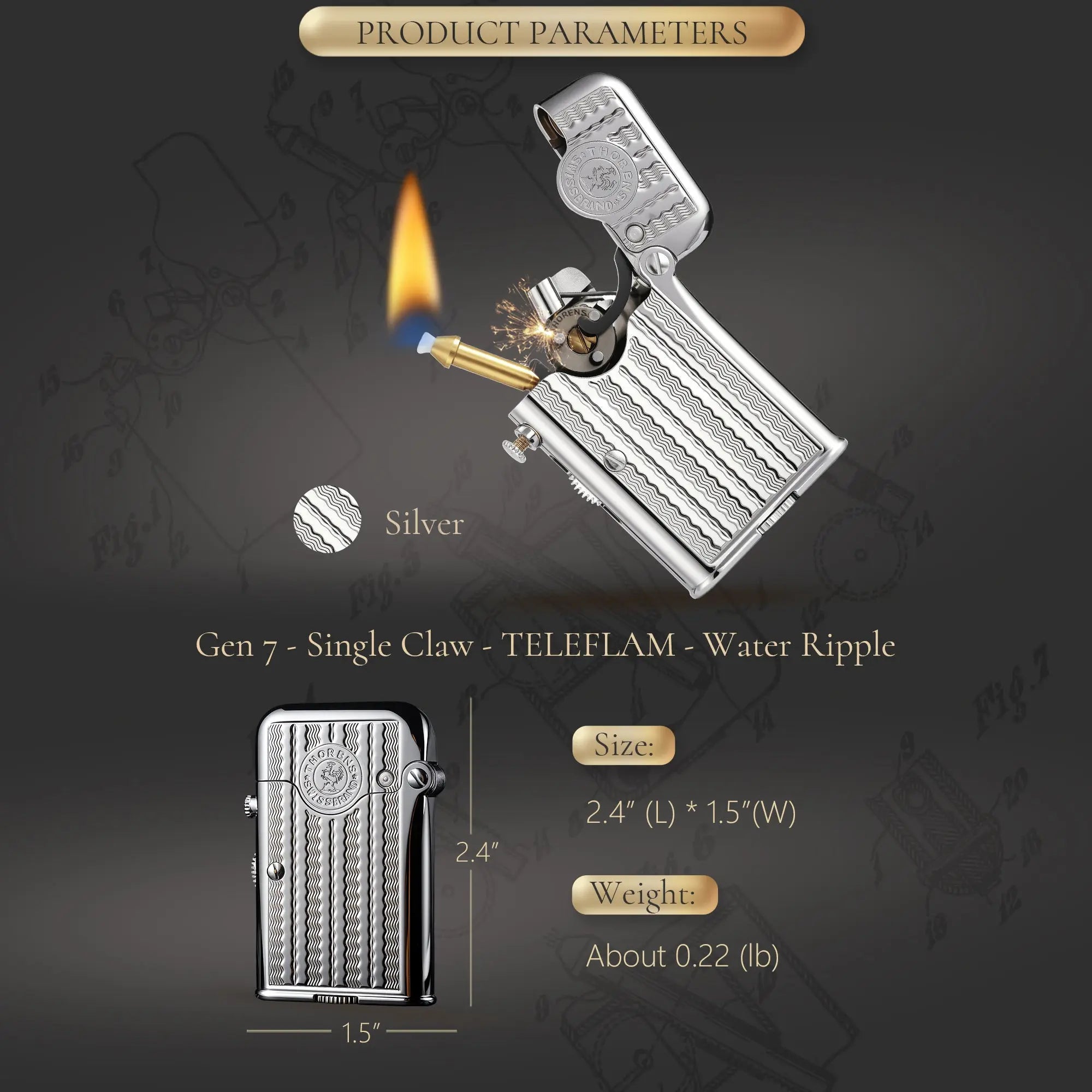 Single CLAW TELEFLAW lighter pipe lighter Brass Lighter Thorens Lighter Metal Lighter Famous Lighter Cigar Lighter Vintage Lighter elite lighter classic lighter refillable lighter reusable lighter