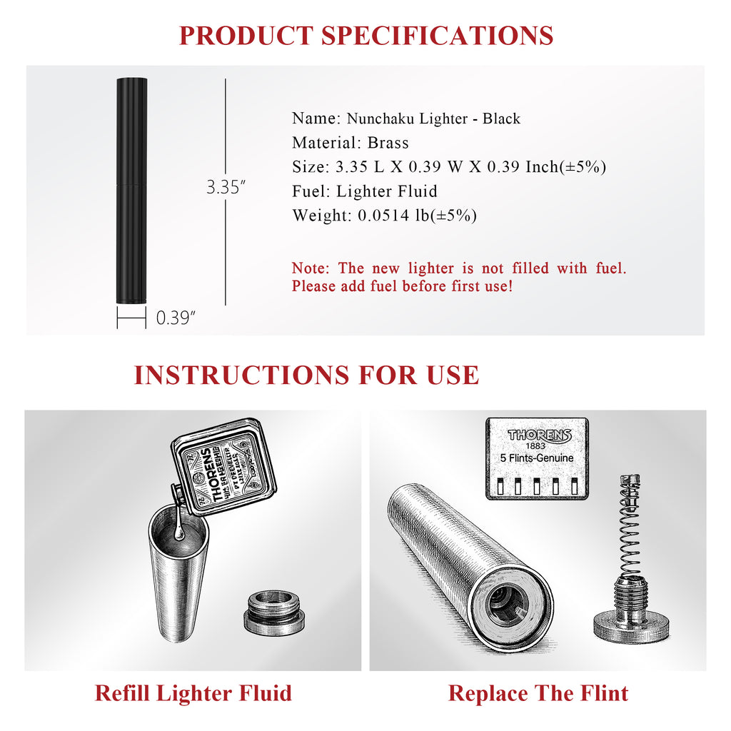 Zapalovač Nunchaku – černý