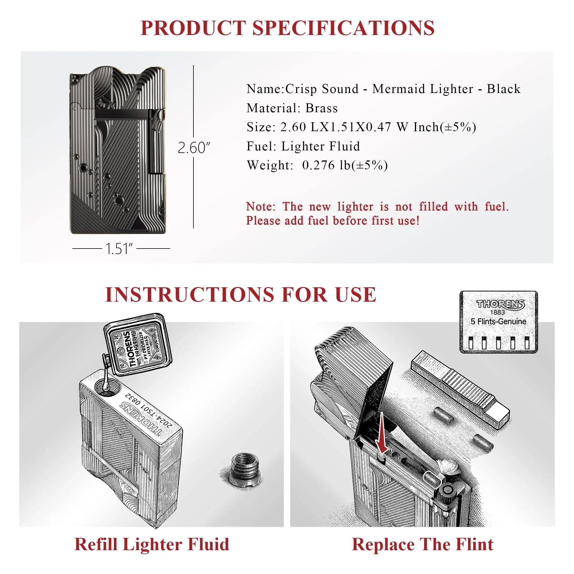 Crisp Sound - Mermaid Lighter - Black THORENS
