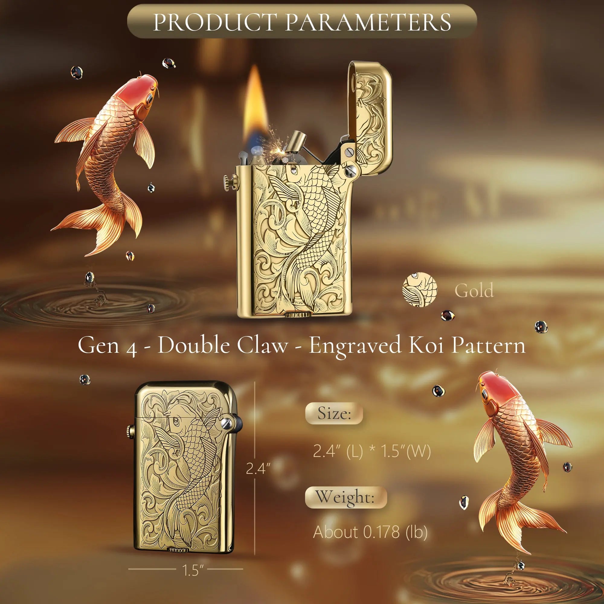 Gen 4 - Double Claw - Engraved Koi Pattern THORENS