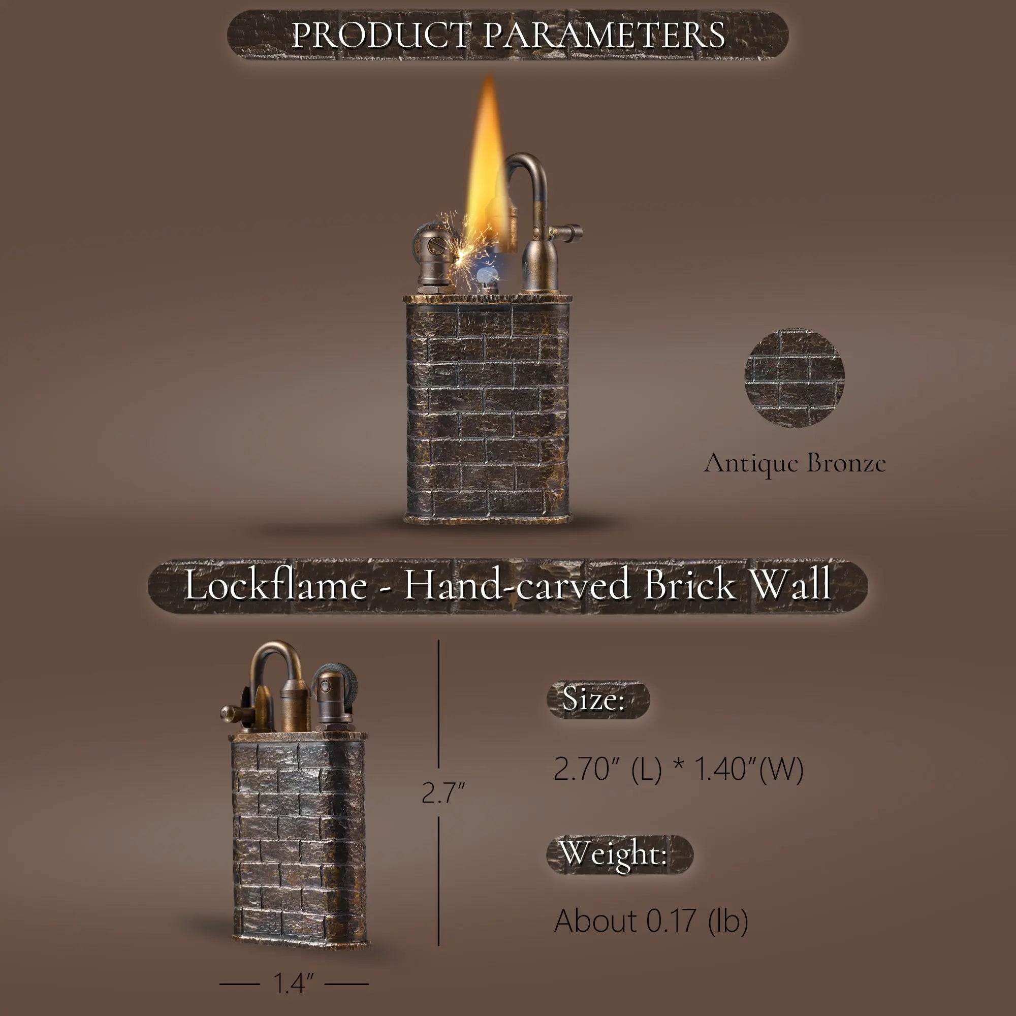 Lockflame - Hand-carved Brick Wall THORENS Lighter Official Site