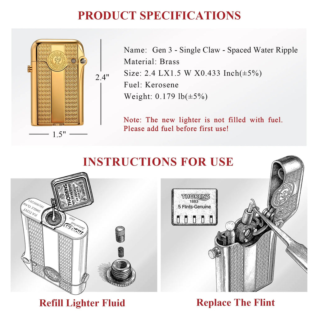 （New）Gen 3 - Single Claw - Spaced Water Ripple - Gold THORENS