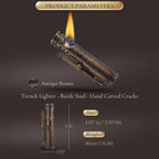 2025 New Products｜ Trench Lighter - Battle Soul - Hand Carved Cracks THORENS Lighter Official Site