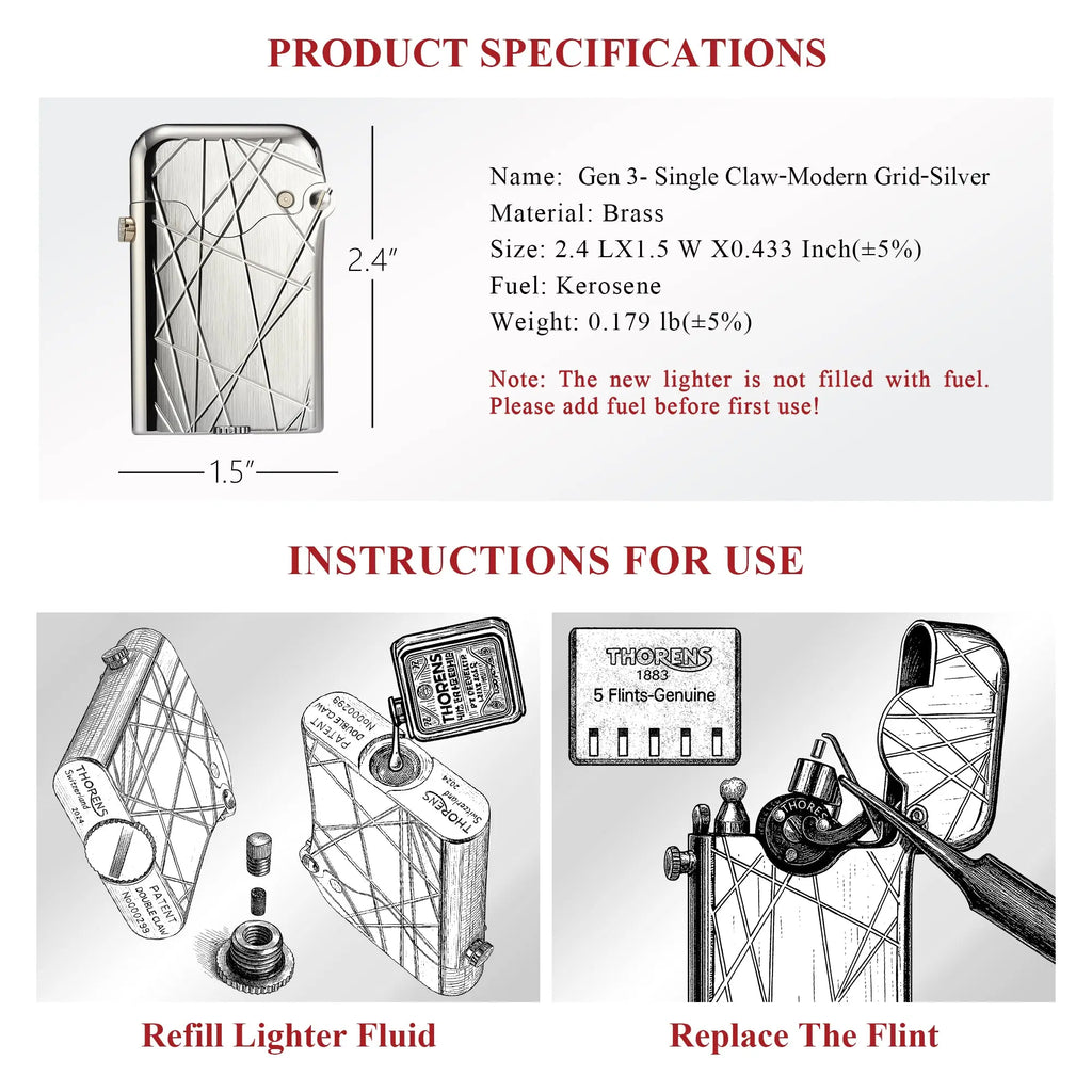 （NEW）Gen 3 - Single Claw - Modern Grid - Silver THORENS