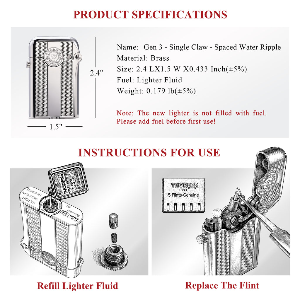 （New）Gen 3 - Single Claw - Spaced Water Ripple - Silver