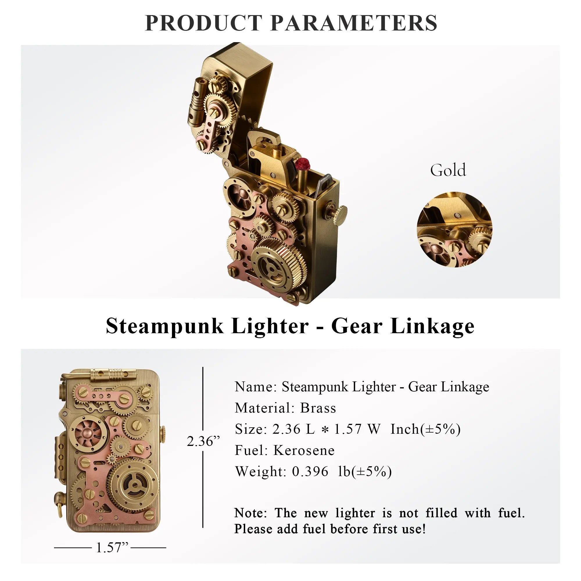 Steampunk Lighter - Gear Linkage THORENS