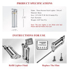 Three-Section Stick Lighter - Silver THORENS