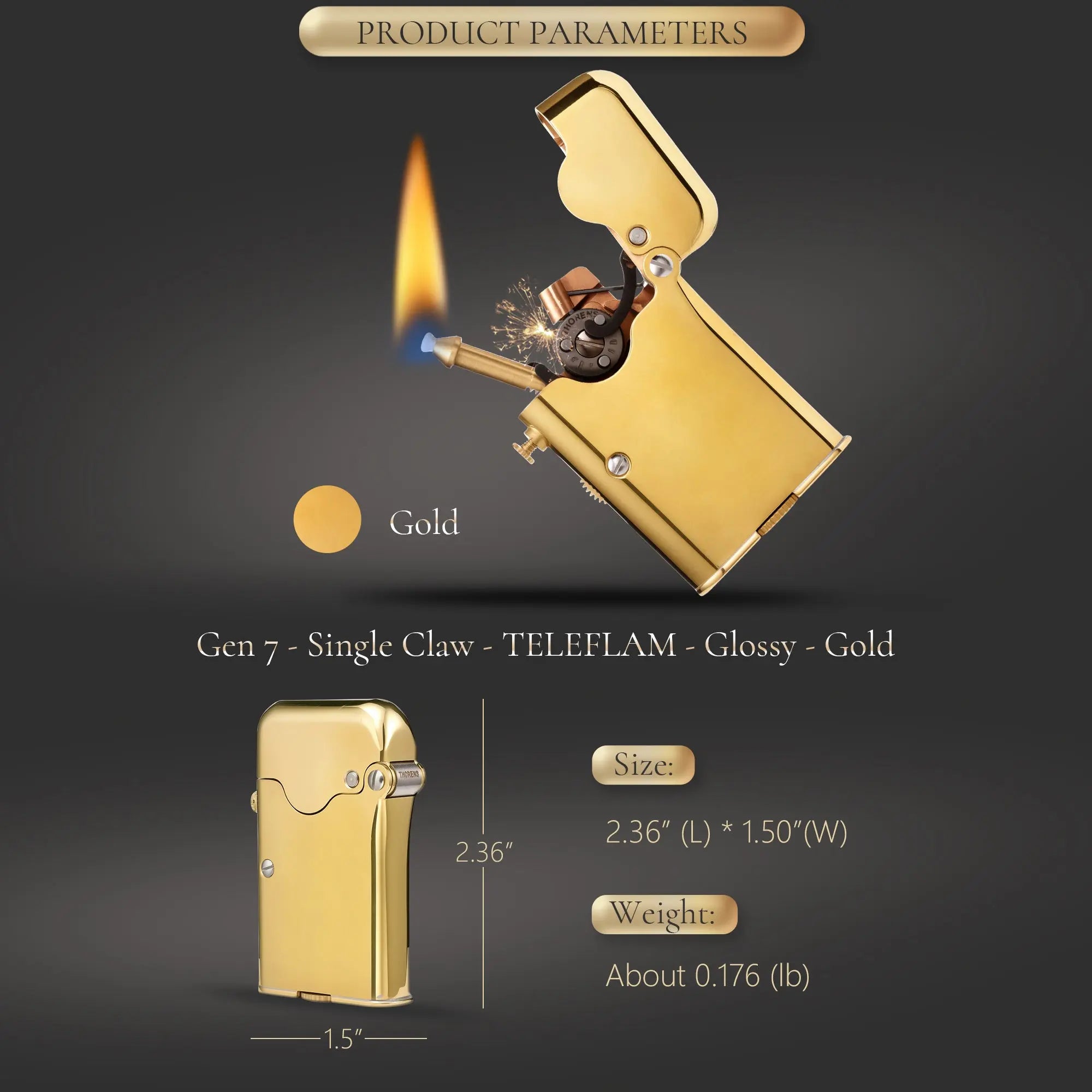 Gen 7 - Single Claw - TELEFLAM - Glossy - Gold THORENS