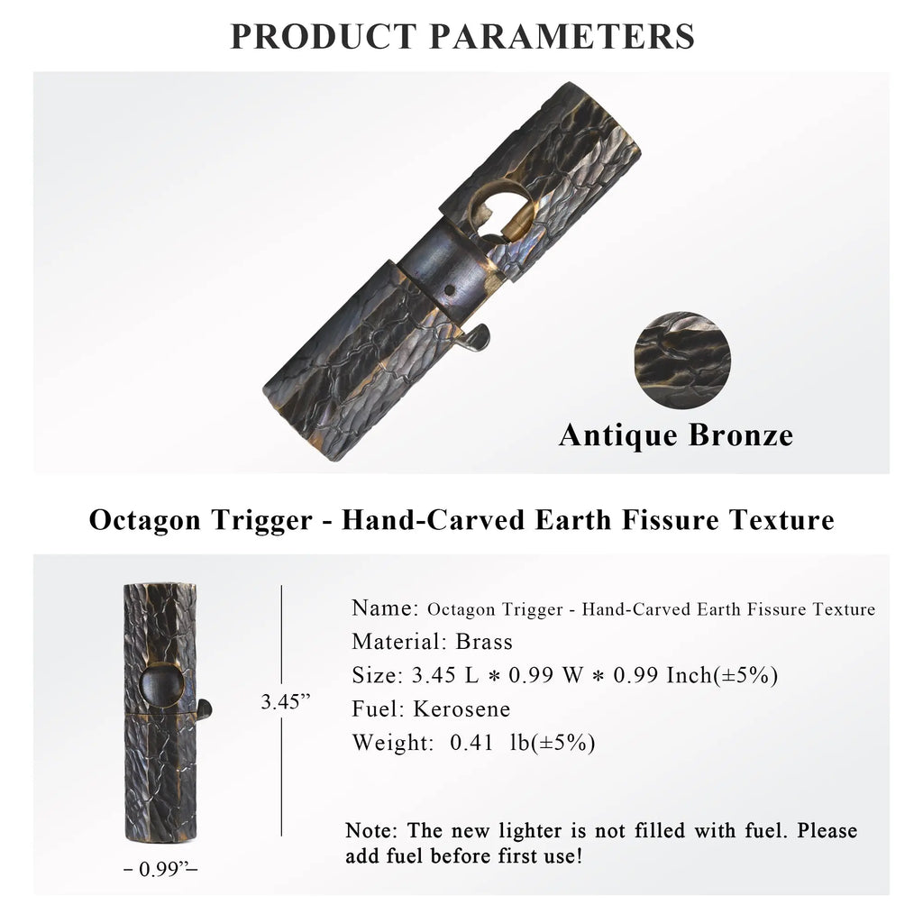Octagon Trigger - Hand-Carved Earth Fissure Texture THORENS