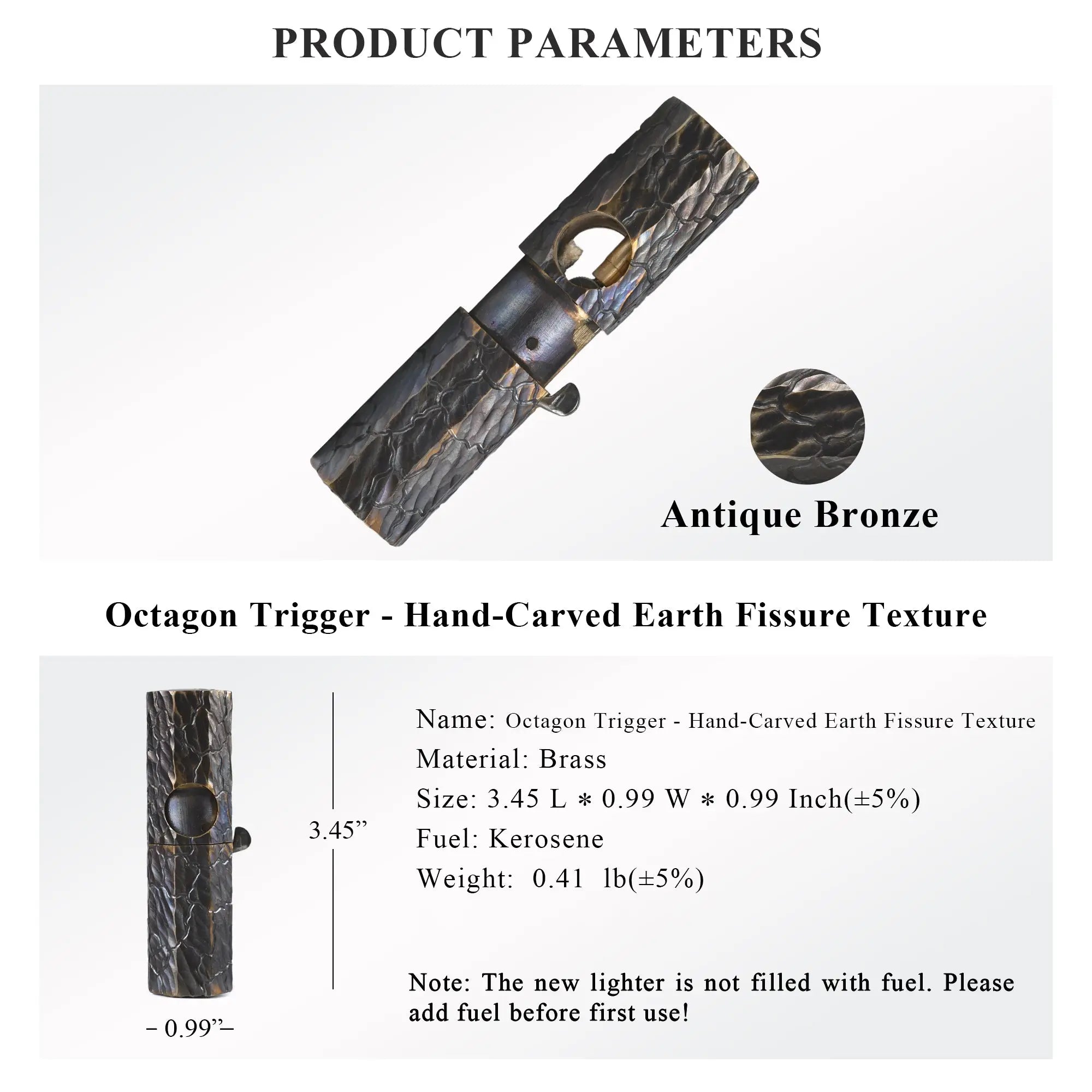 Octagon Trigger - Hand-Carved Earth Fissure Texture THORENS