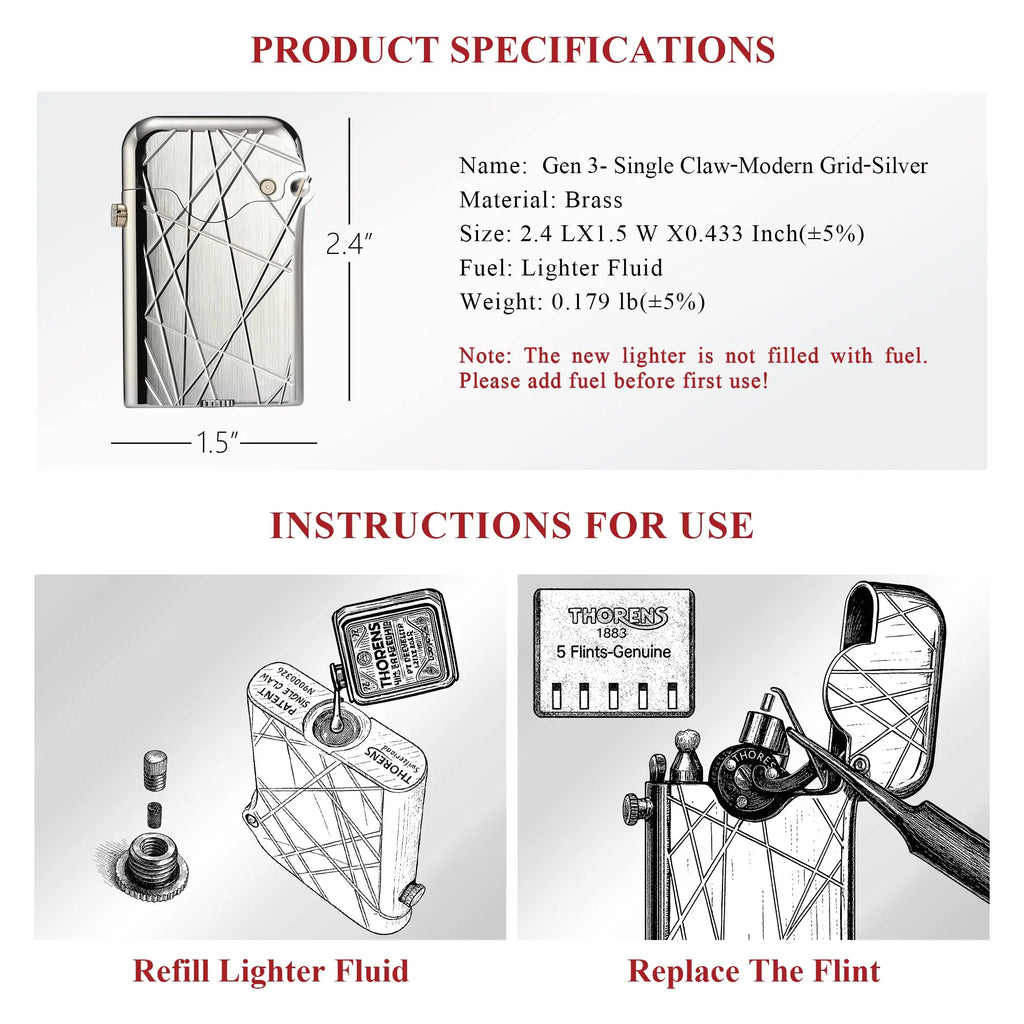 （NEW）Gen 3 - Single Claw - Modern Grid - Silver THORENS
