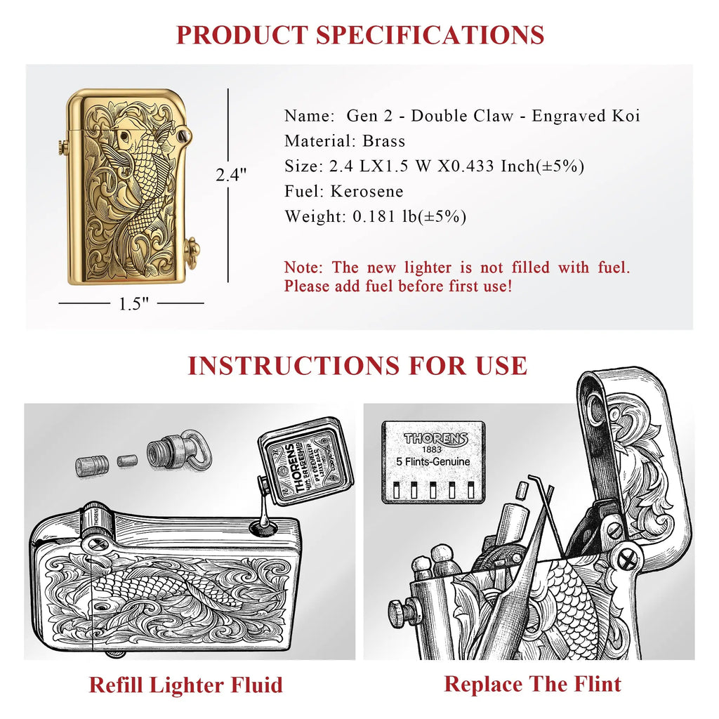 Gen 2 - Double Claw - Engraved Koi THORENS