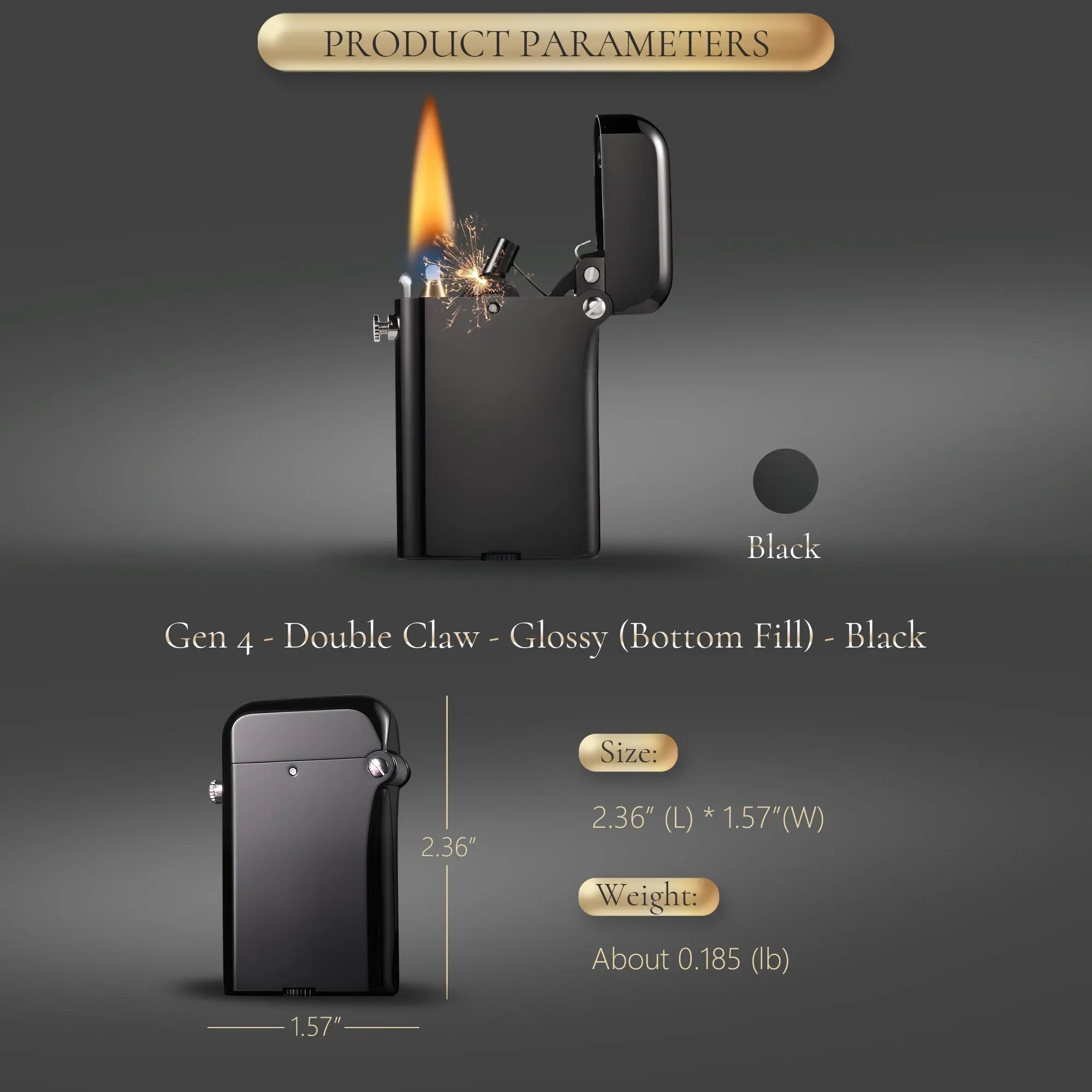 Gen 4 - Double Claw - Glossy (Bottom Fill) - Black THORENS