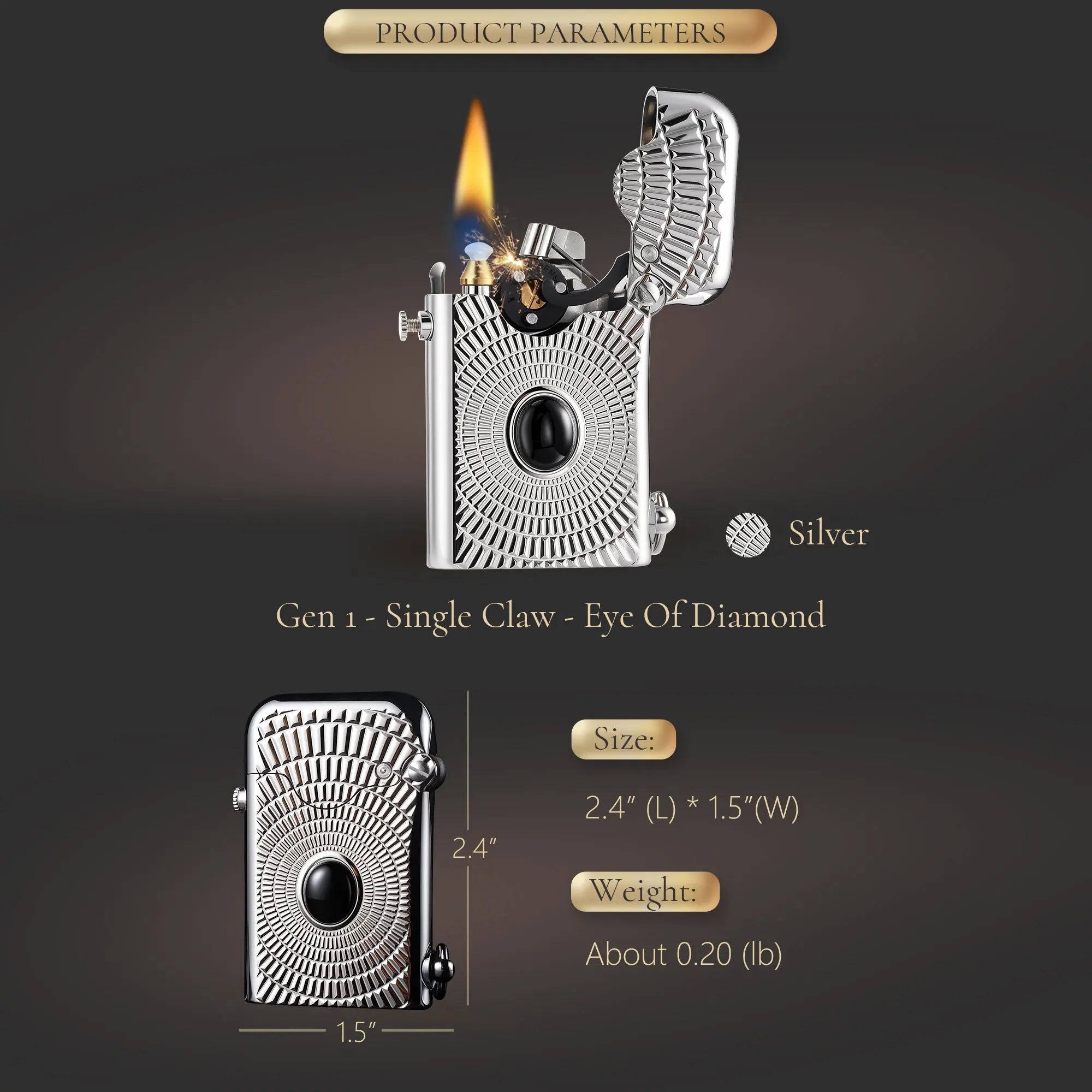 Single CLAW classic lighter Brass Lighter Thorens Lighter Metal Lighter Famous Lighter Cigar Lighter Vintage Lighter elite lighter refillable lighter reusable lighter windproof lighter