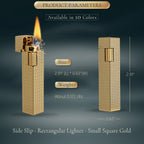 Side Slip - Rectangular Lighter - Small Square - Gold THORENS