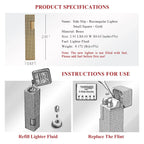 Side Slip - Rectangular Lighter - Small Square - Gold THORENS