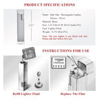 Side Slip - Rectangular Lighter - Glossy - Silver THORENS