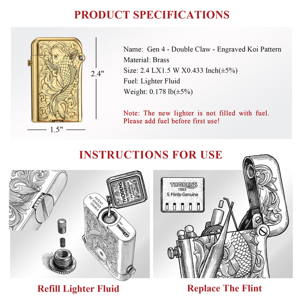 Gen 4 - Podwójny Pazur - Grawerowany Wzór Koi