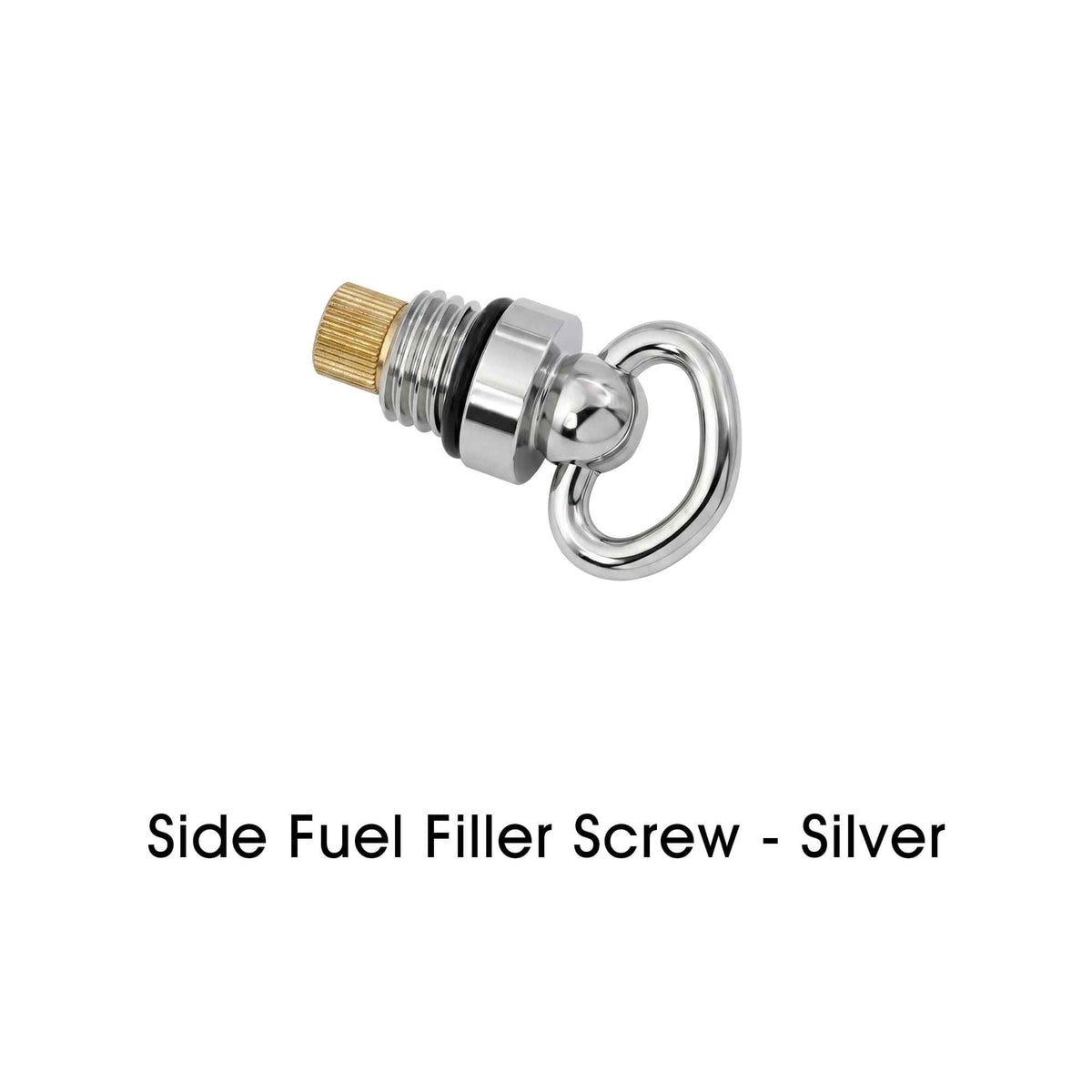 THORENS Single Claw Lighter Replacement Parts silver side fuel filler screw with precision-engineered threads and a tactile lanyard ring.