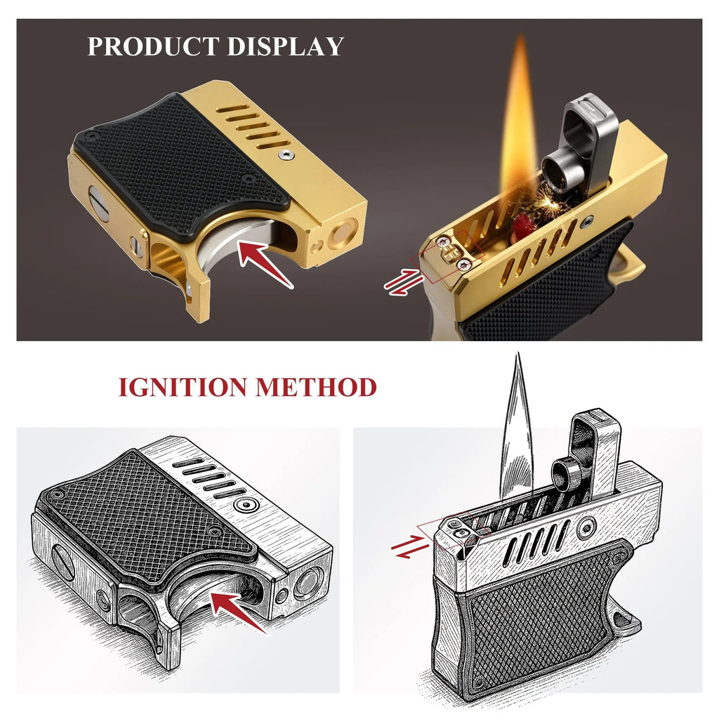 Gun Lighter - Black With Gold THORENS