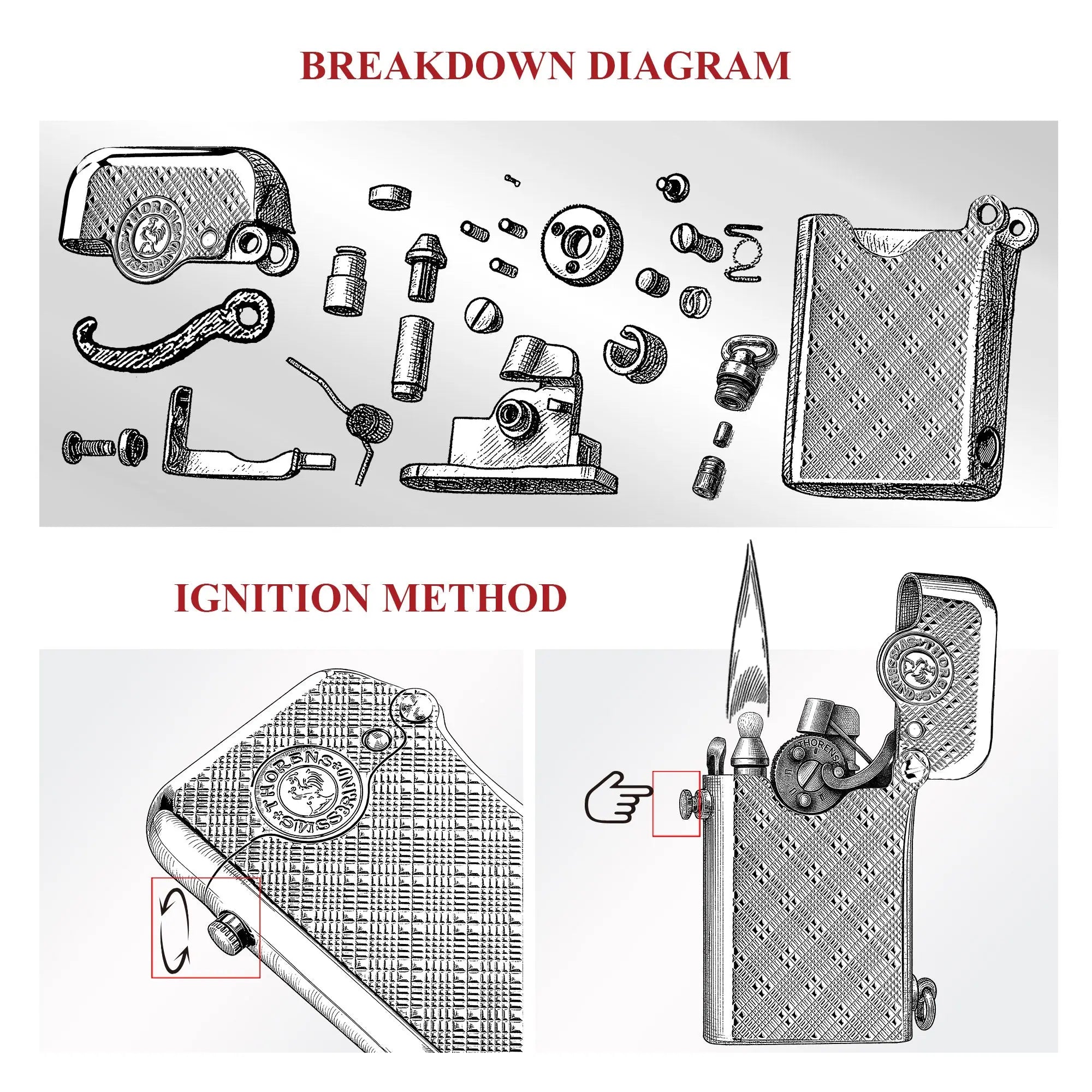 Gen 1 - Single Claw - Plum Pattern - Silver THORENS