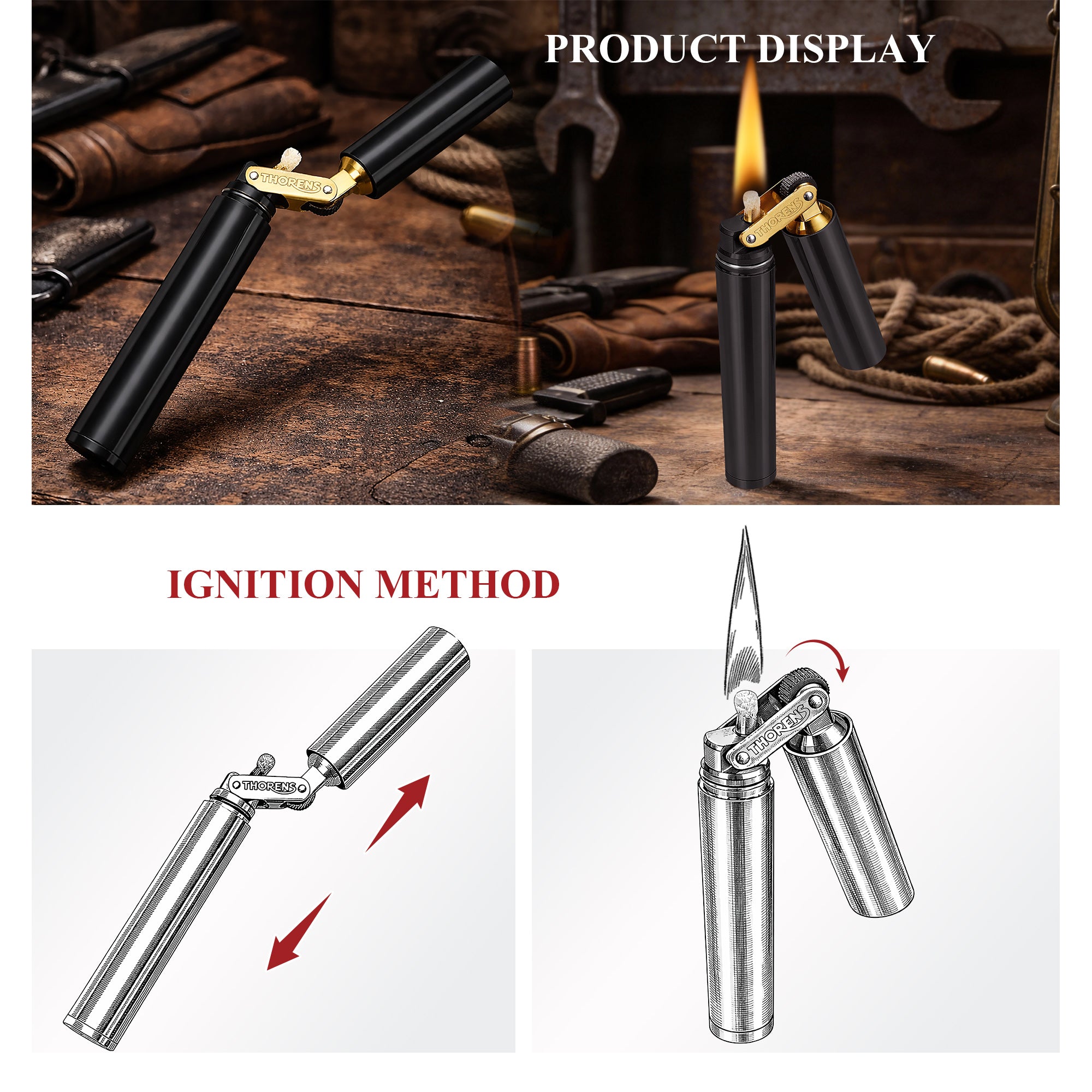 Zapalovač Nunchaku – černý