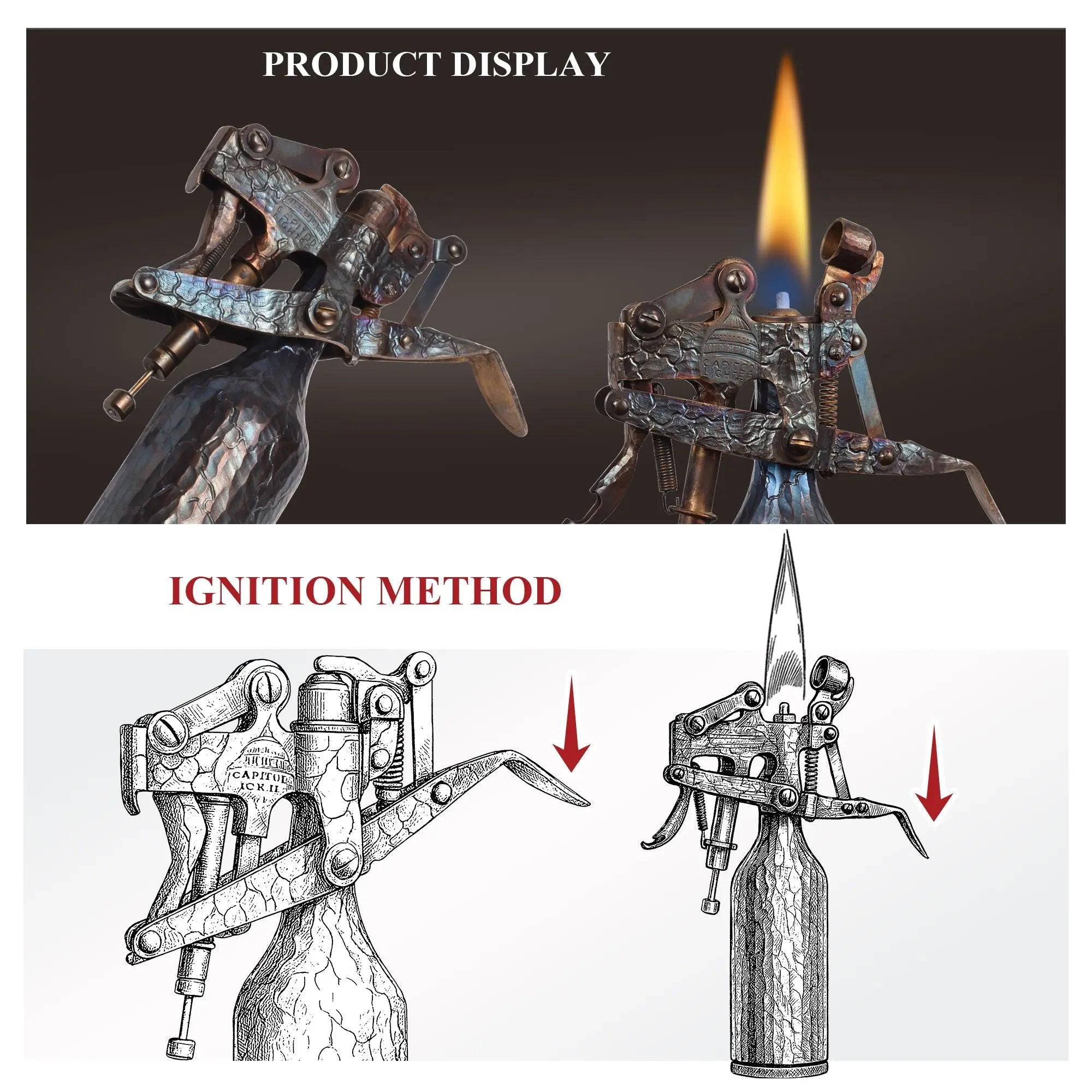 Table Lighter - Capitol - Hand Carved Cracks THORENS