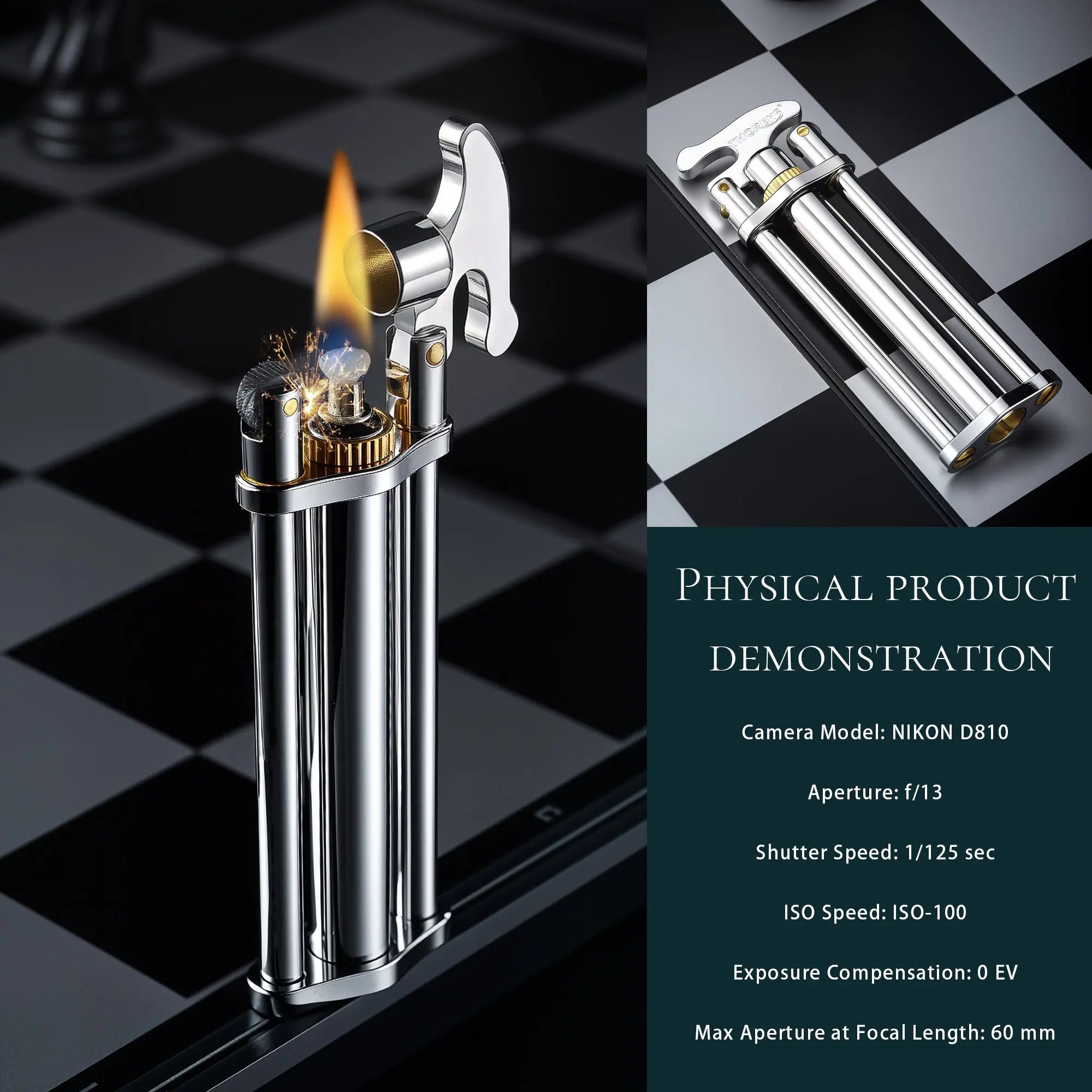 Three-Section Stick Lighter - Silver THORENS