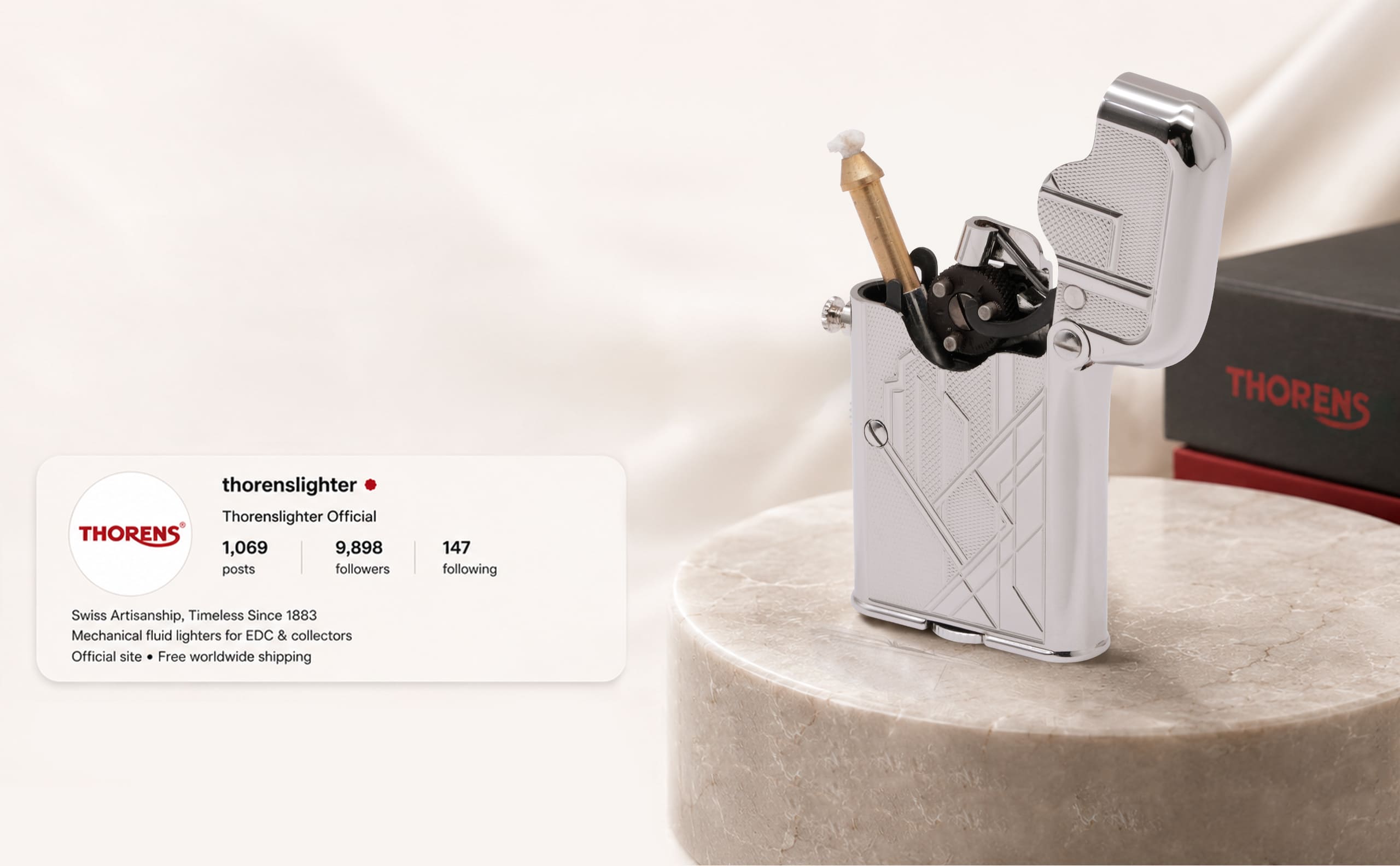 THORENS Instagram landing page