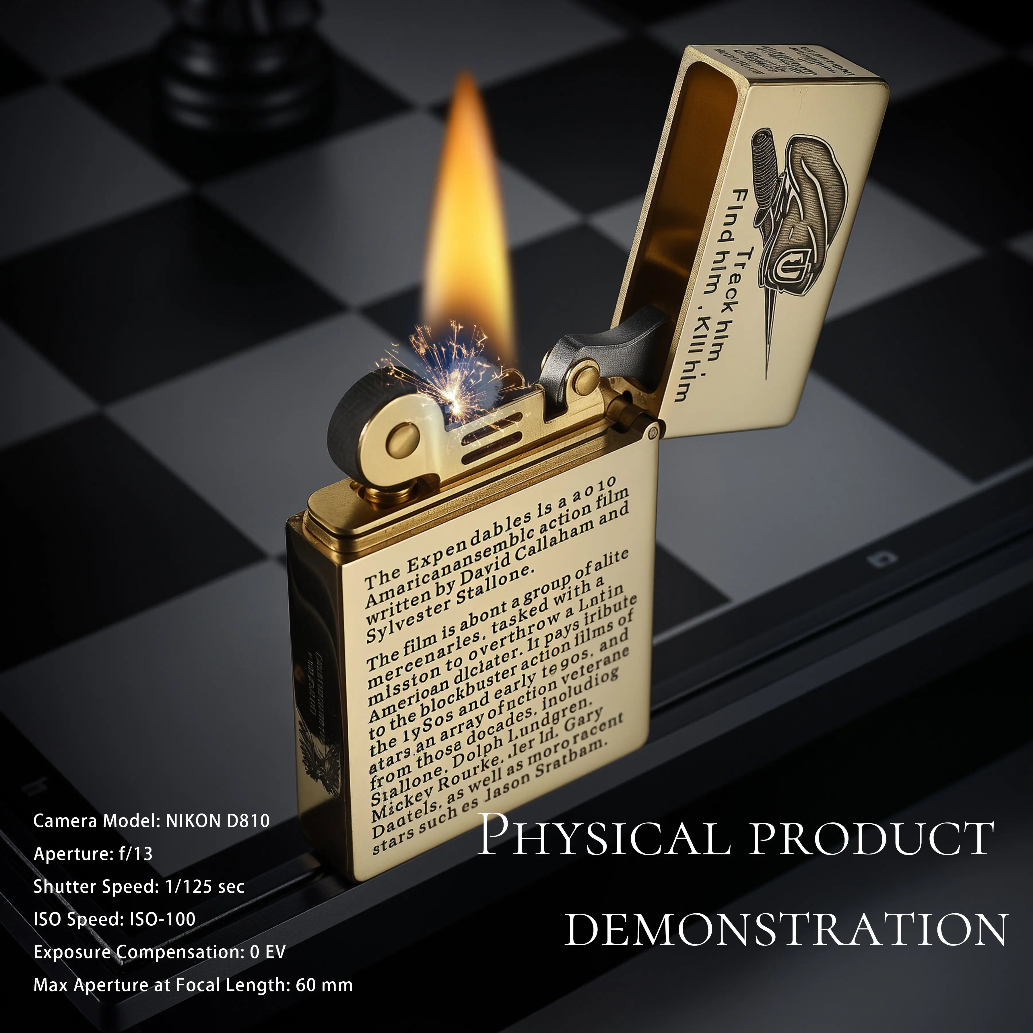 Etched Lighter - THE EXPENDABLES - Copper Color THORENS