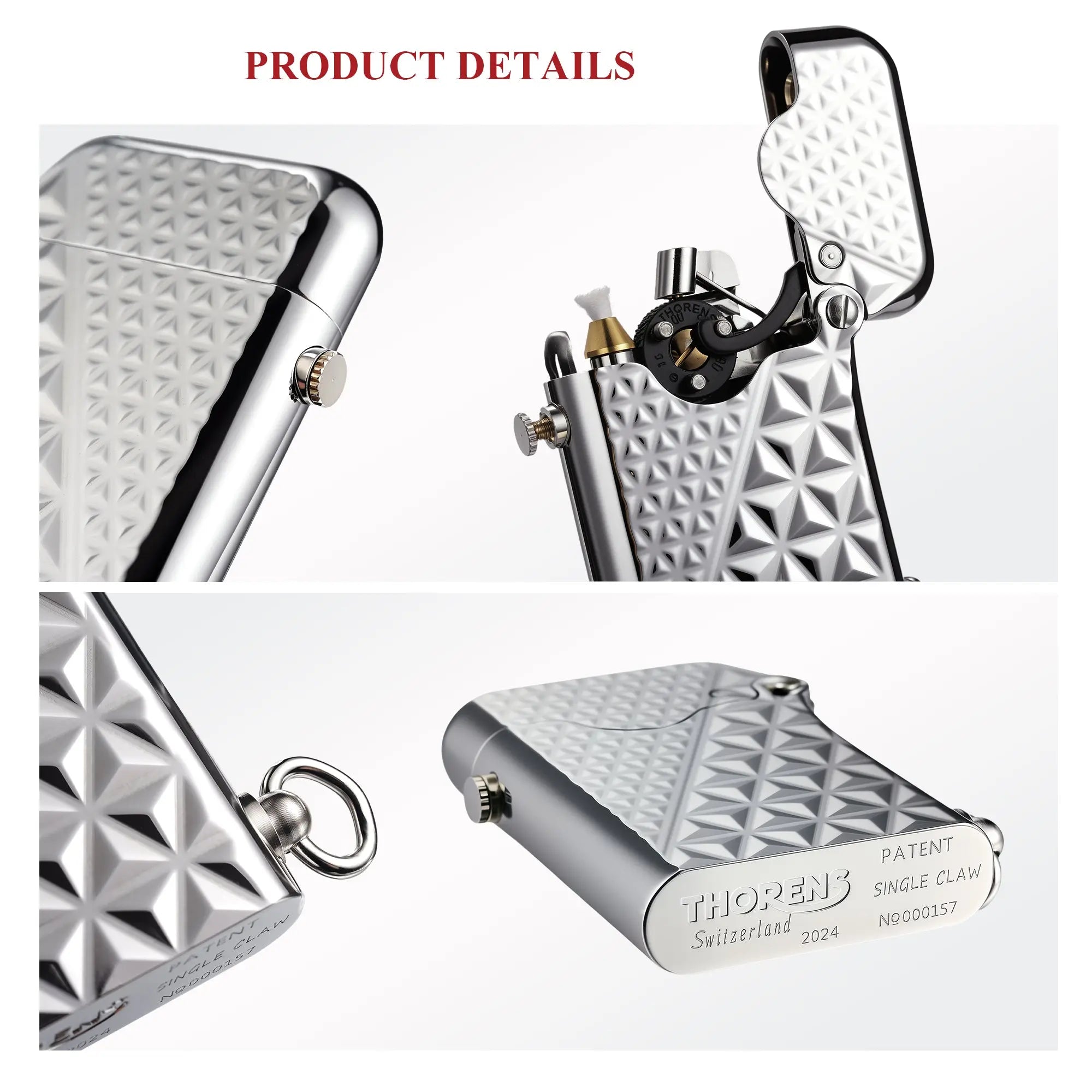 Gen 1 - Single Claw - Diamond Pattern - Silver THORENS