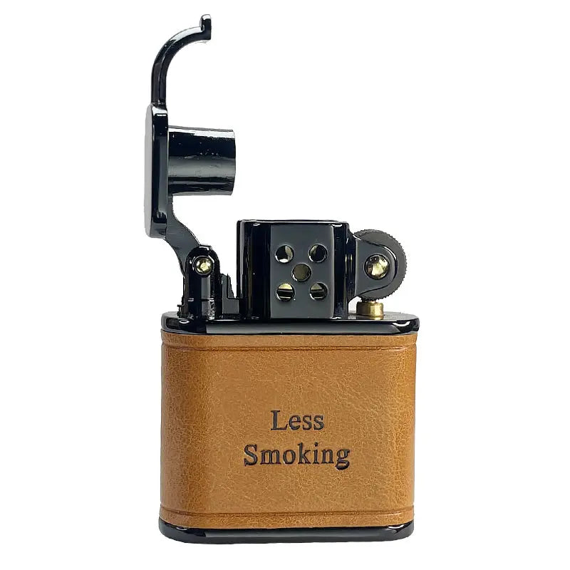 Front view of lighter with lid open