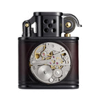 Handmade Cowhide Lighter - Inlaid Mechanical Movement - Red And Black Color THORENS