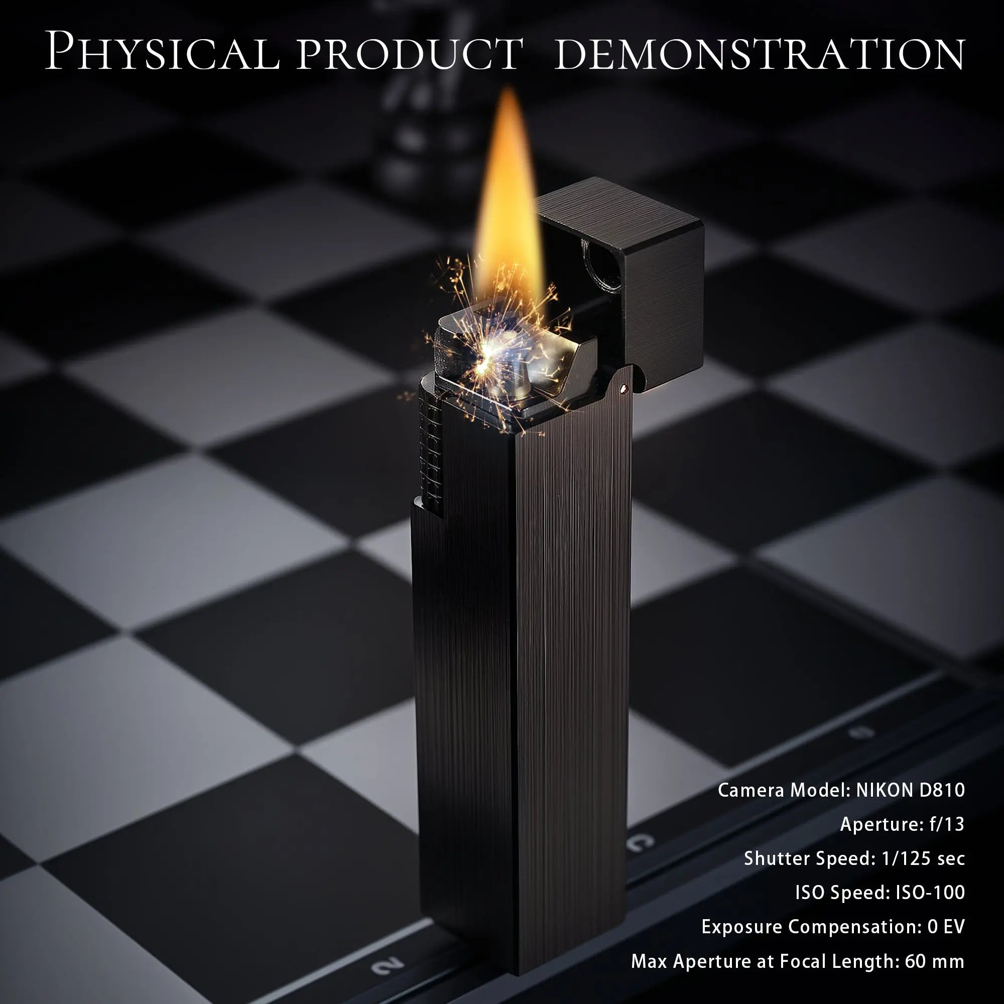 Side Slip - Rectangular Lighter - Glossy - Black THORENS