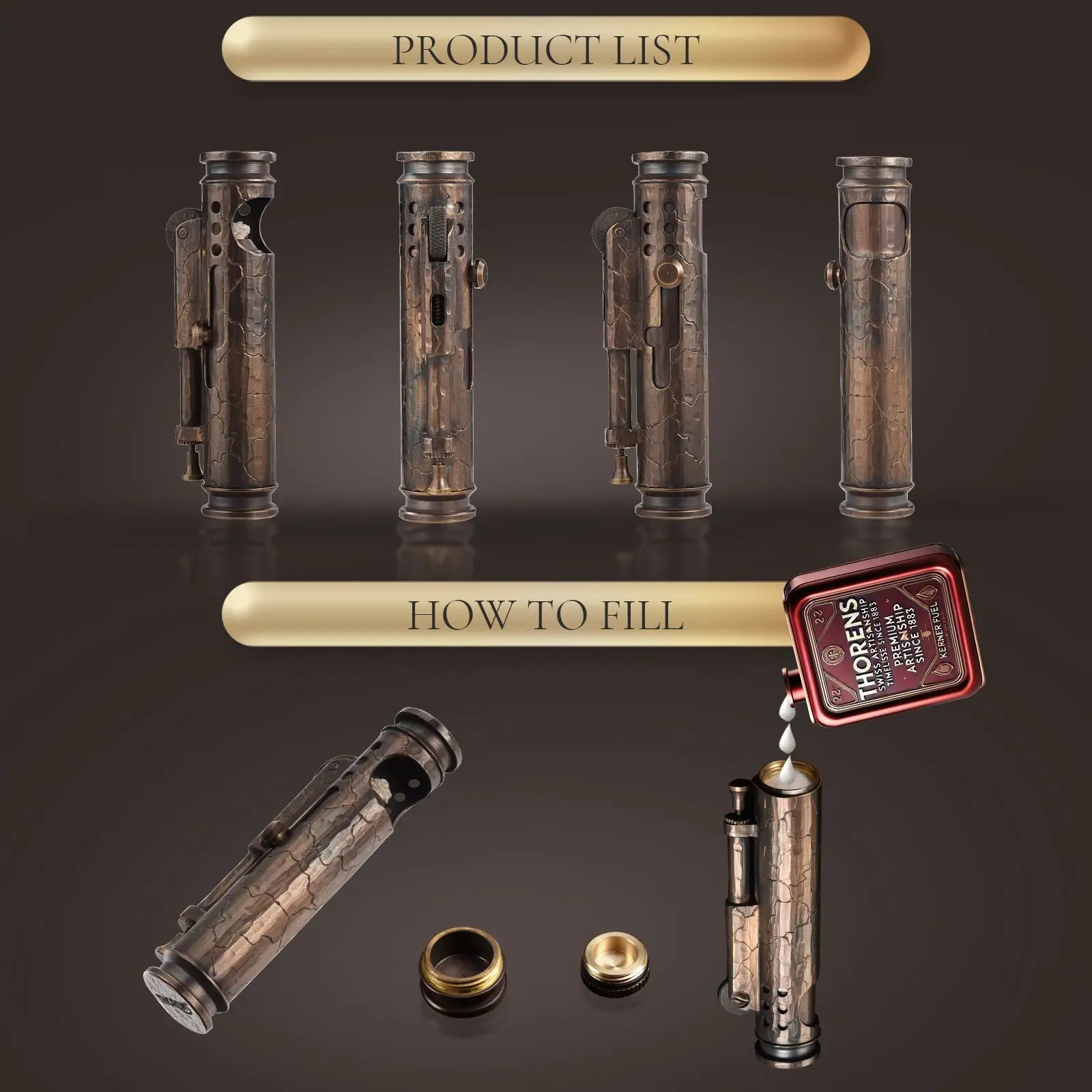 2025 New Products｜ Trench Lighter - Battle Soul - Hand Carved Cracks THORENS Lighter Official Site