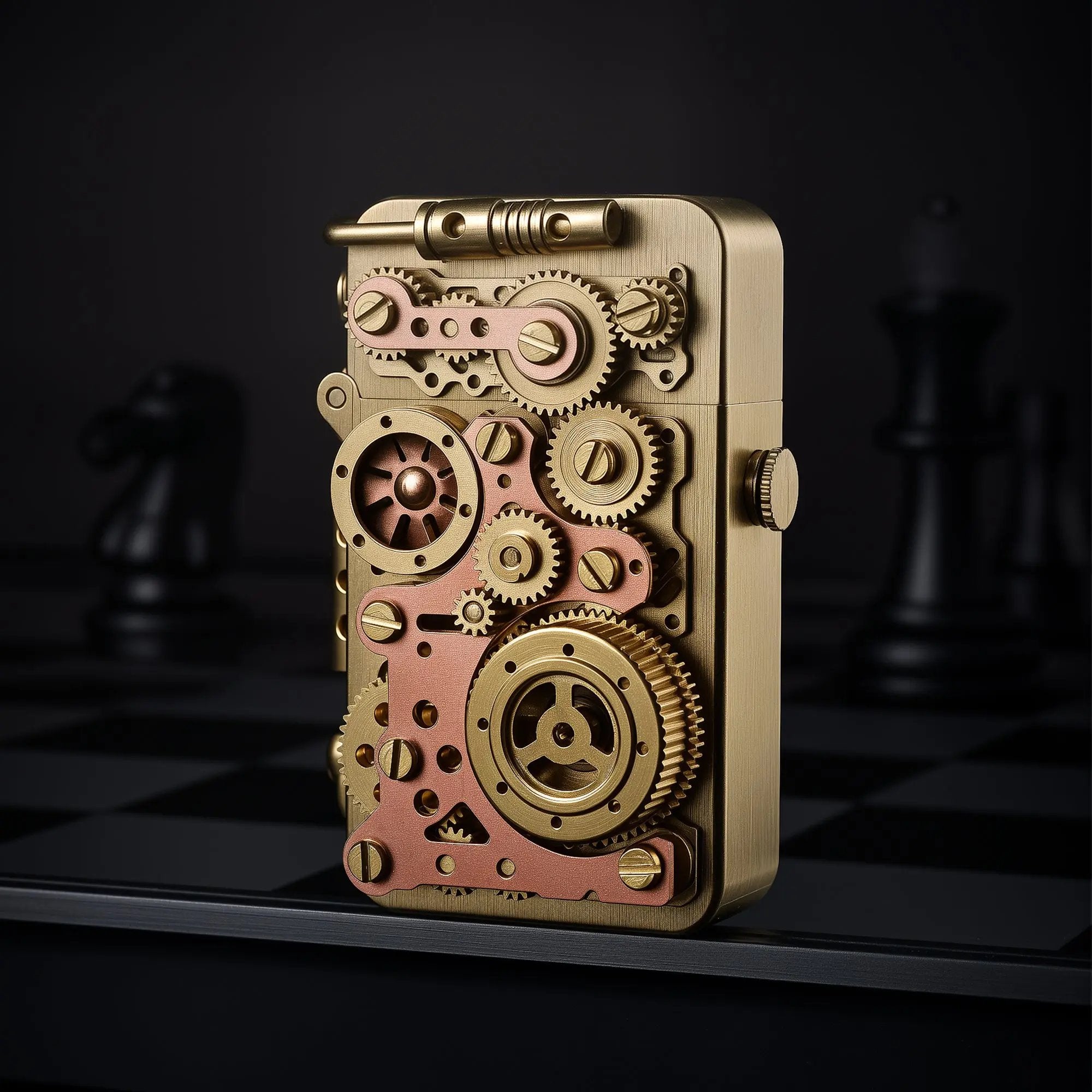 スチームパンクギア連結ライター｜真鍮製メカニカルコレクション