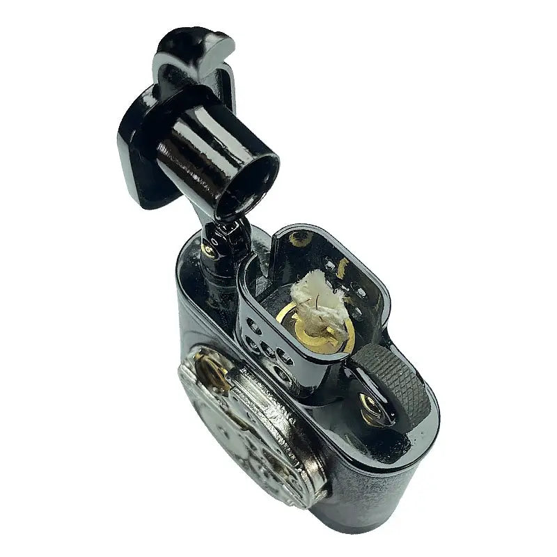 New Handcrafted Cowhide - Inlaid Movement - thorens lighter cigar lighter metal lighter brass lighter cool lighter lighter gift kerosene lighter classic lighter