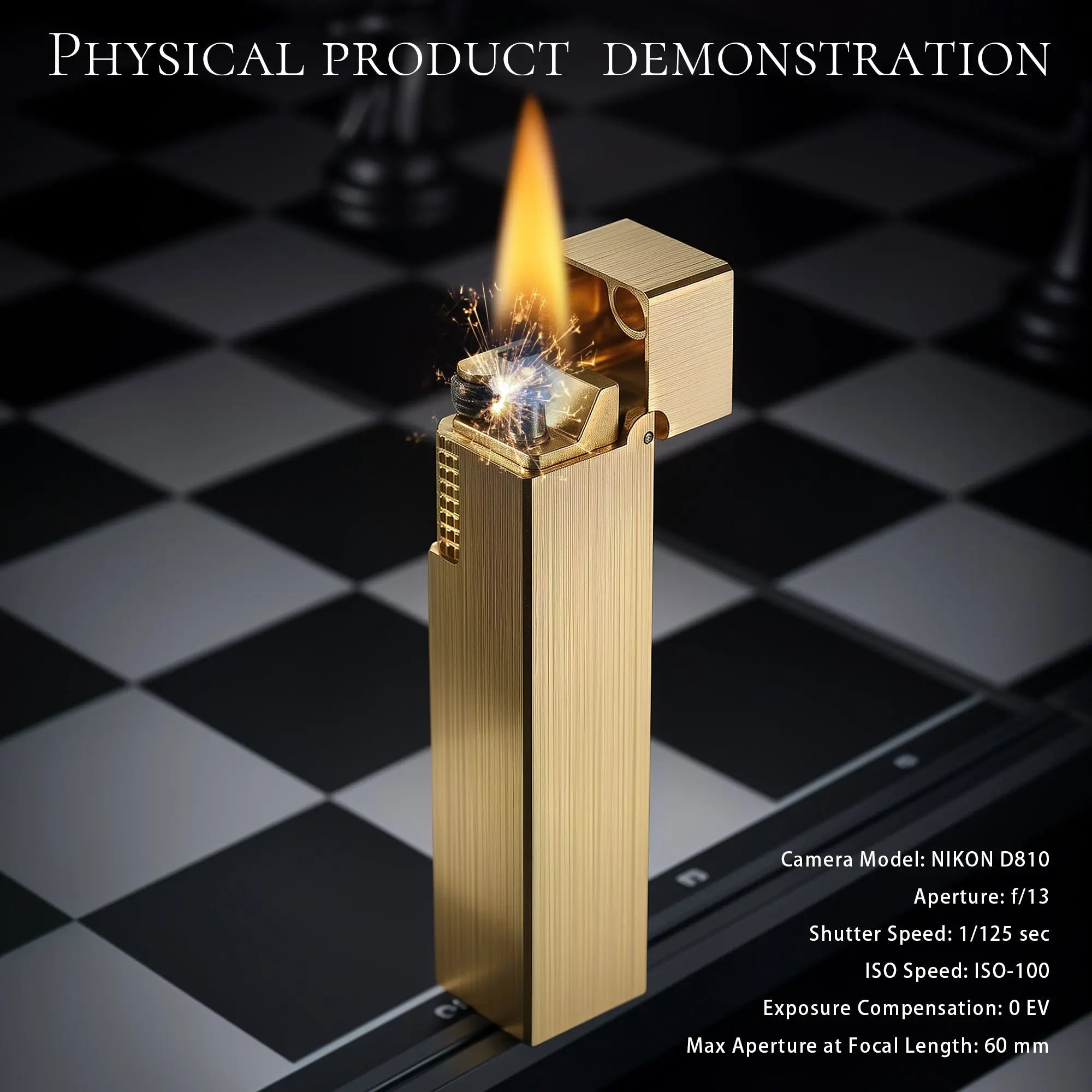 Side Slip - Rectangular Lighter - Glossy - Gold THORENS