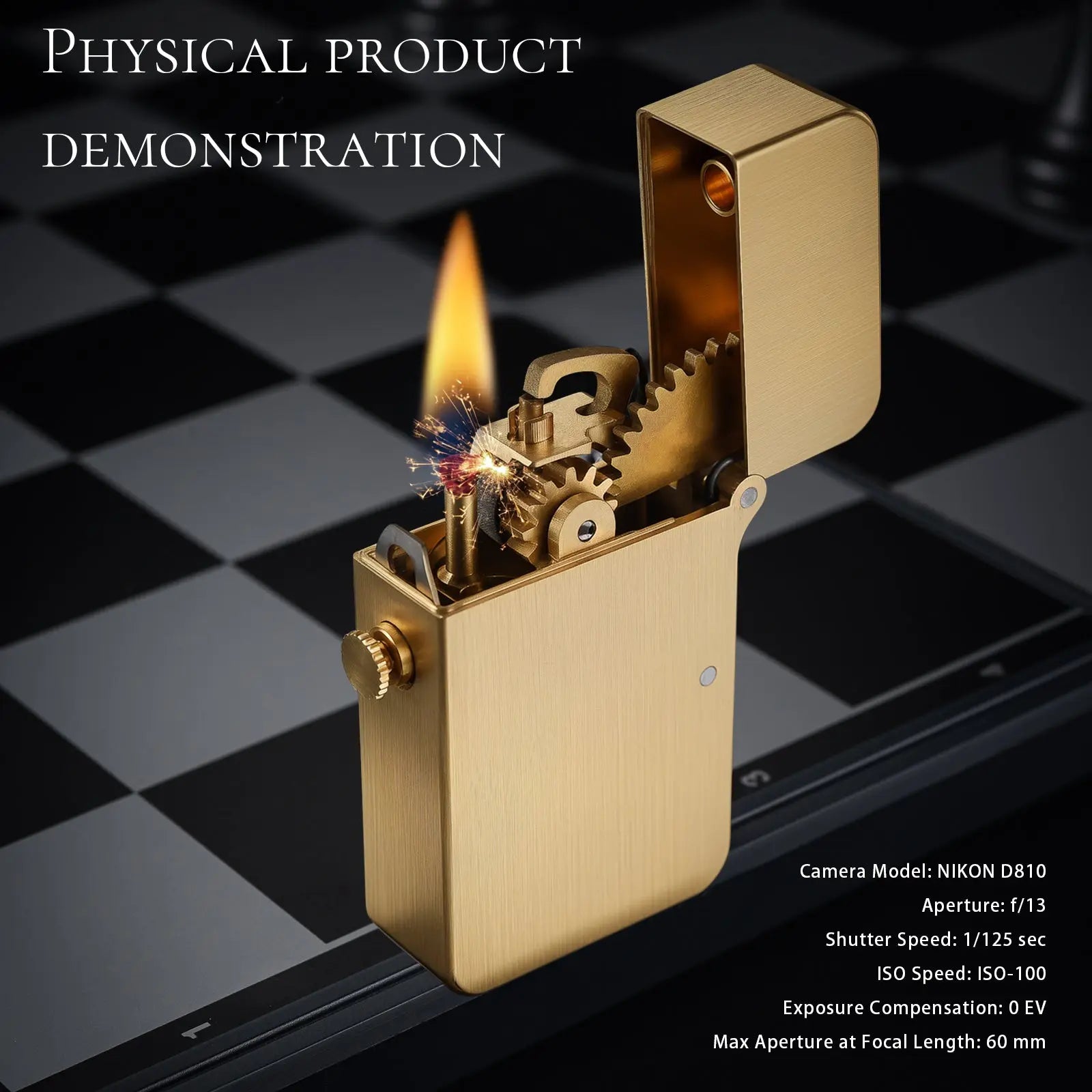 Semi-Automatic Ignition Lighter - Glossy - Copper Color THORENS