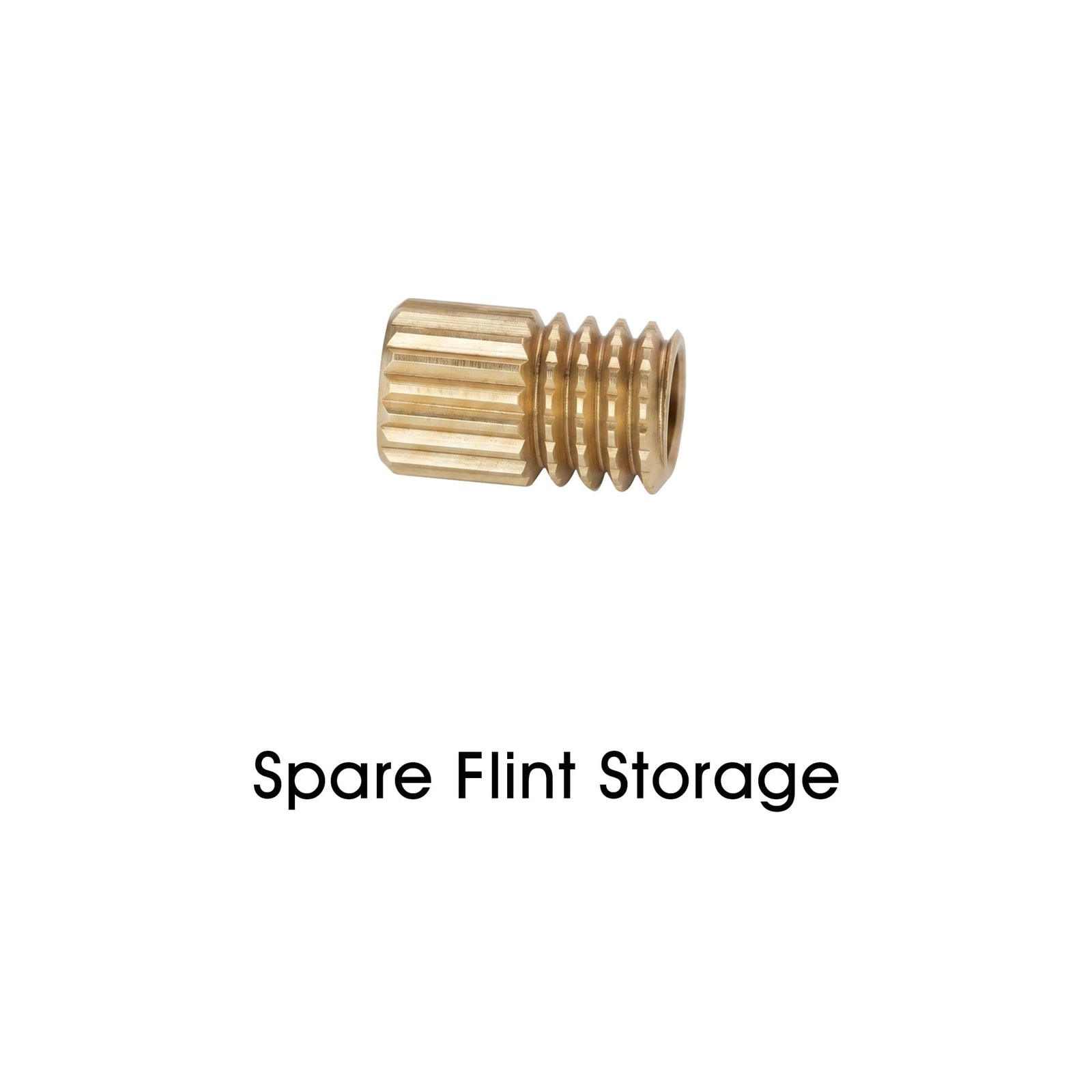 THORENS Single Claw Lighter Replacement Parts spare flint storage cap in solid brass with precision-engineered knurling and threads.
