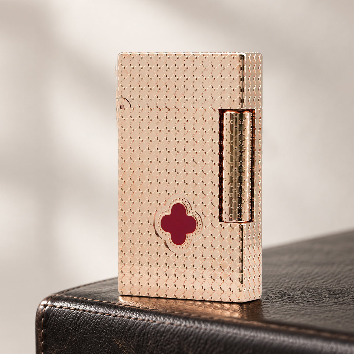 Clover Monogram Rose Gold- Ruby Clover