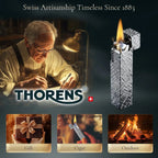 Side Slip - Rectangular Lighter - Silver Carving THORENS