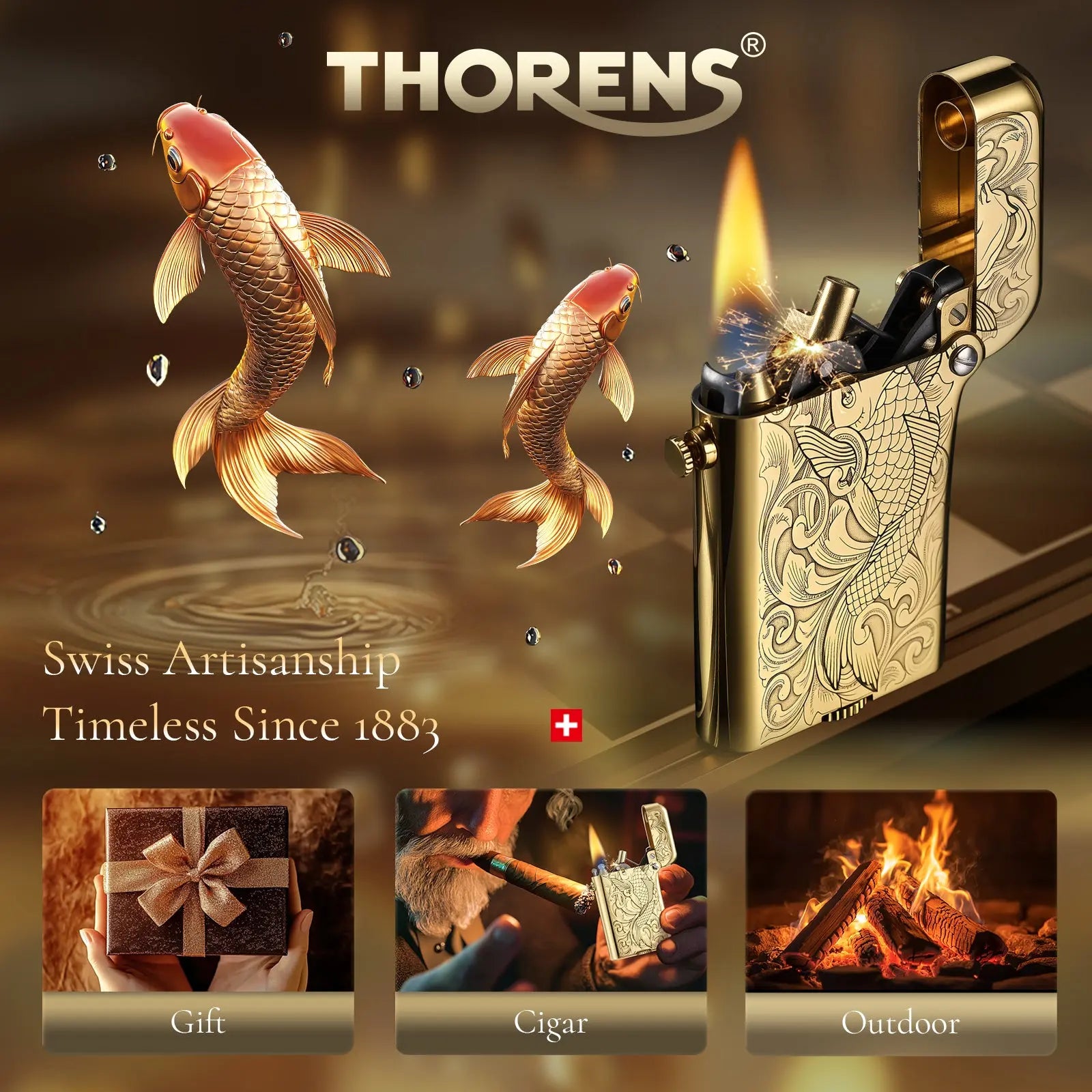 Gen 4 - Double Claw - Engraved Koi Pattern THORENS