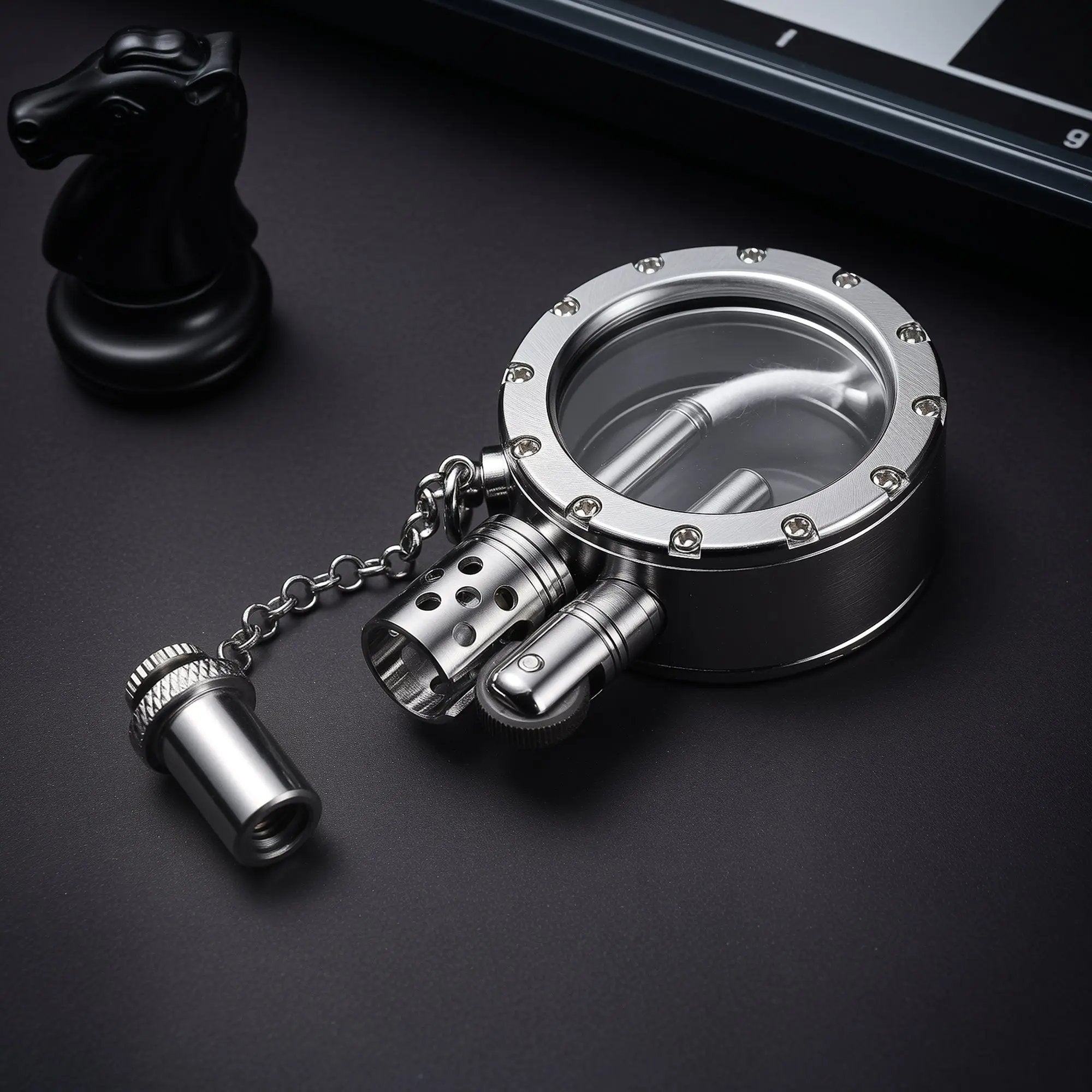 Round - Pocket Watch Lighter - Silver THORENS