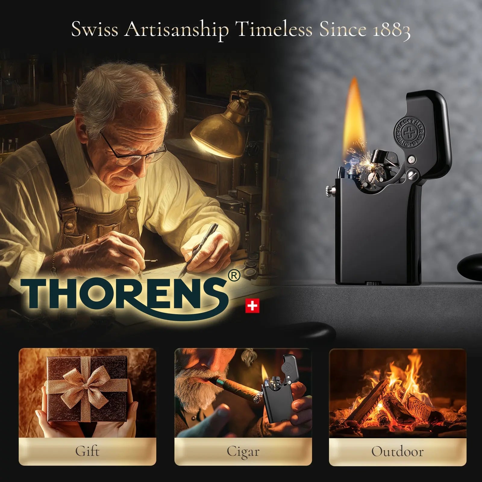 Gen 3 - Single Claw - Glossy with Brand Emblem - Black THORENS