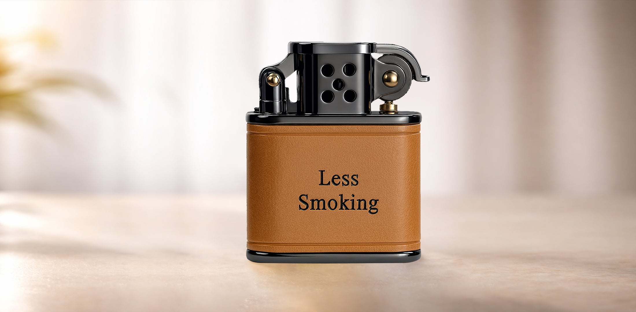 Handmade Cowhide Lighter - Brown